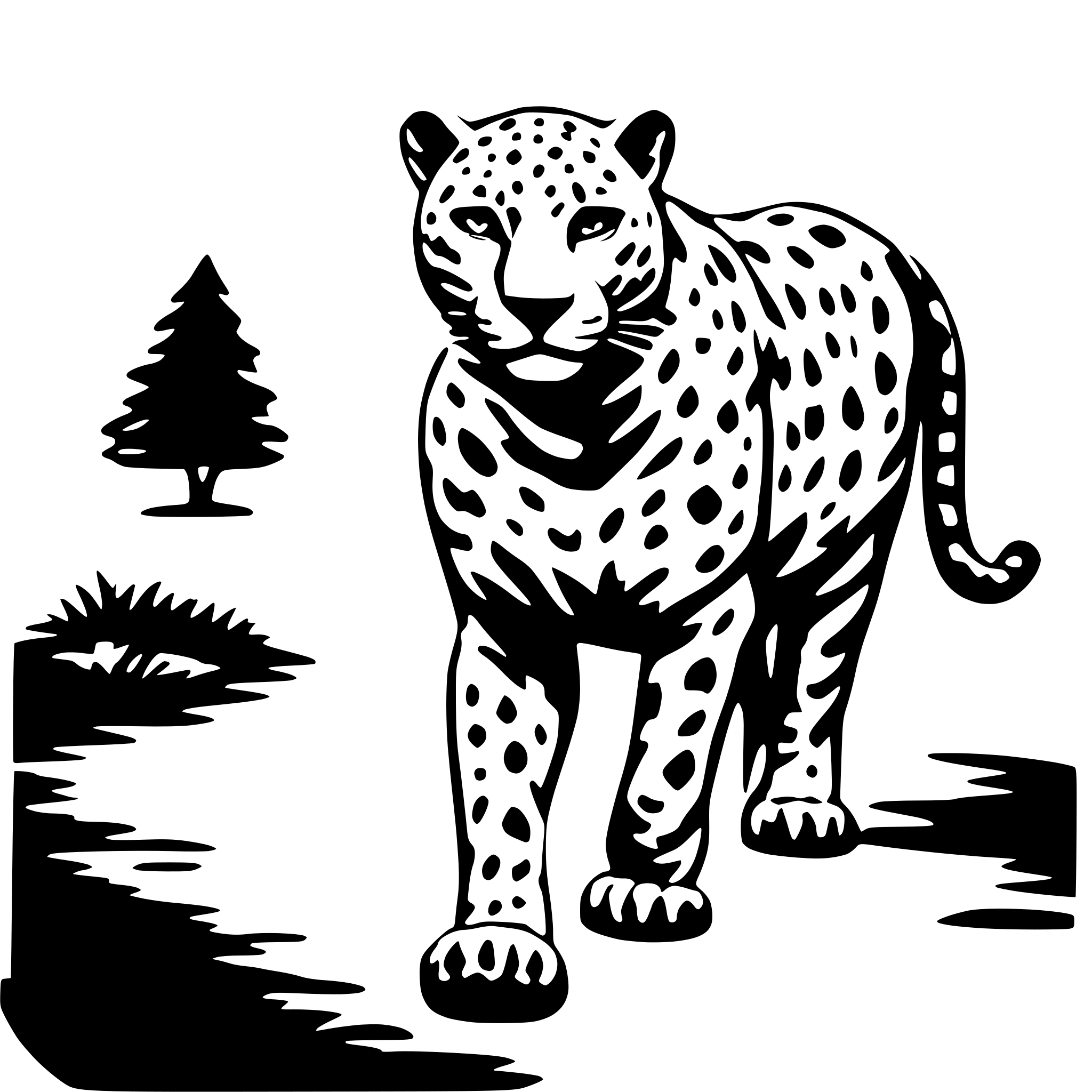 AI-generated SVG of a walking jaguar