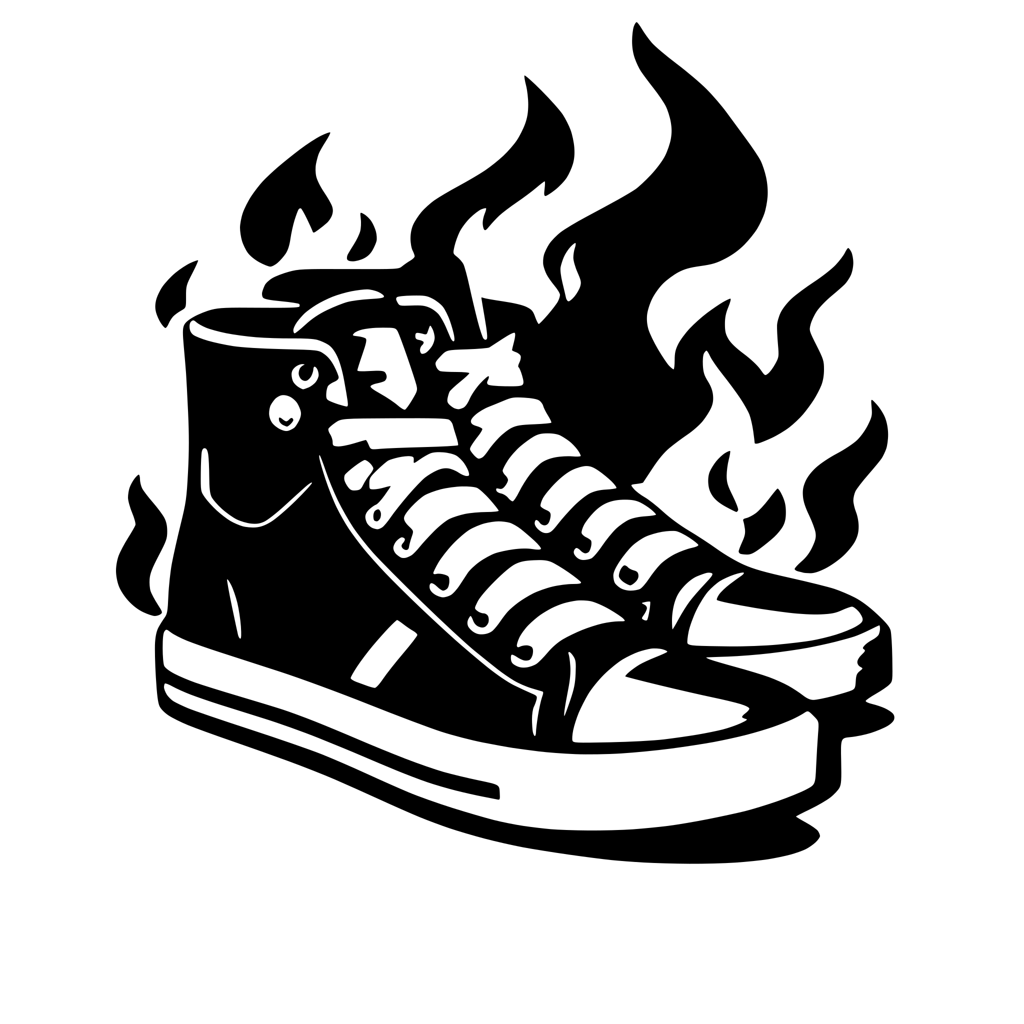 AI-generated SVG of a sneakers with fire