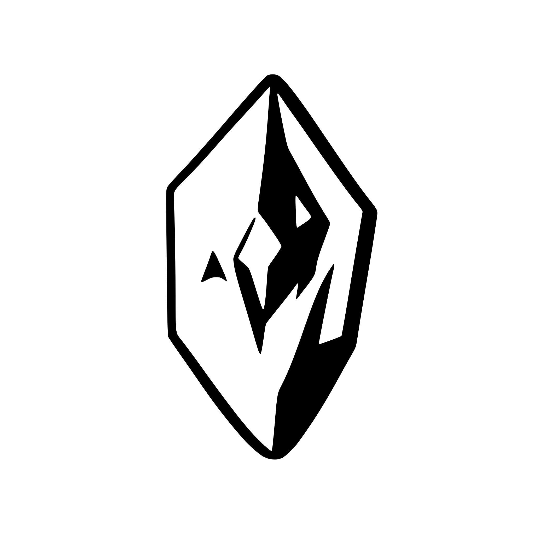 AI-generated SVG of a A jagged, fang-shaped shard
