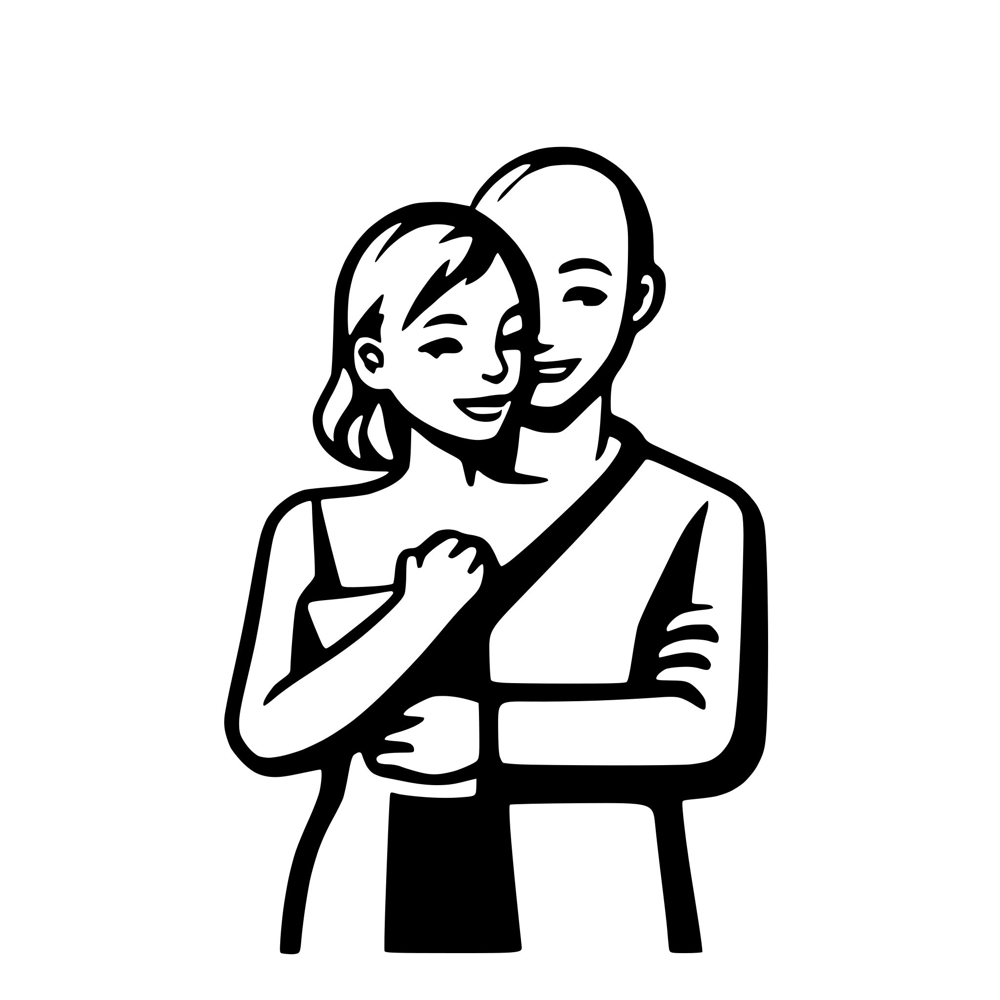 AI-generated SVG of a couple hugging each other, man is bald