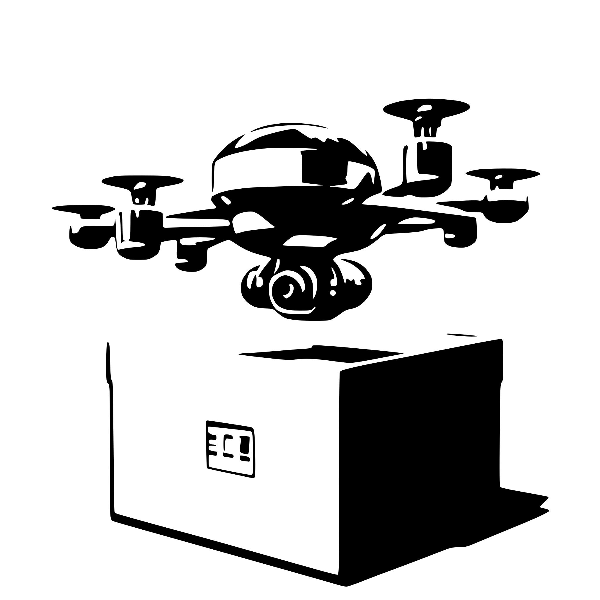 AI-generated SVG of a drone coming out of a box