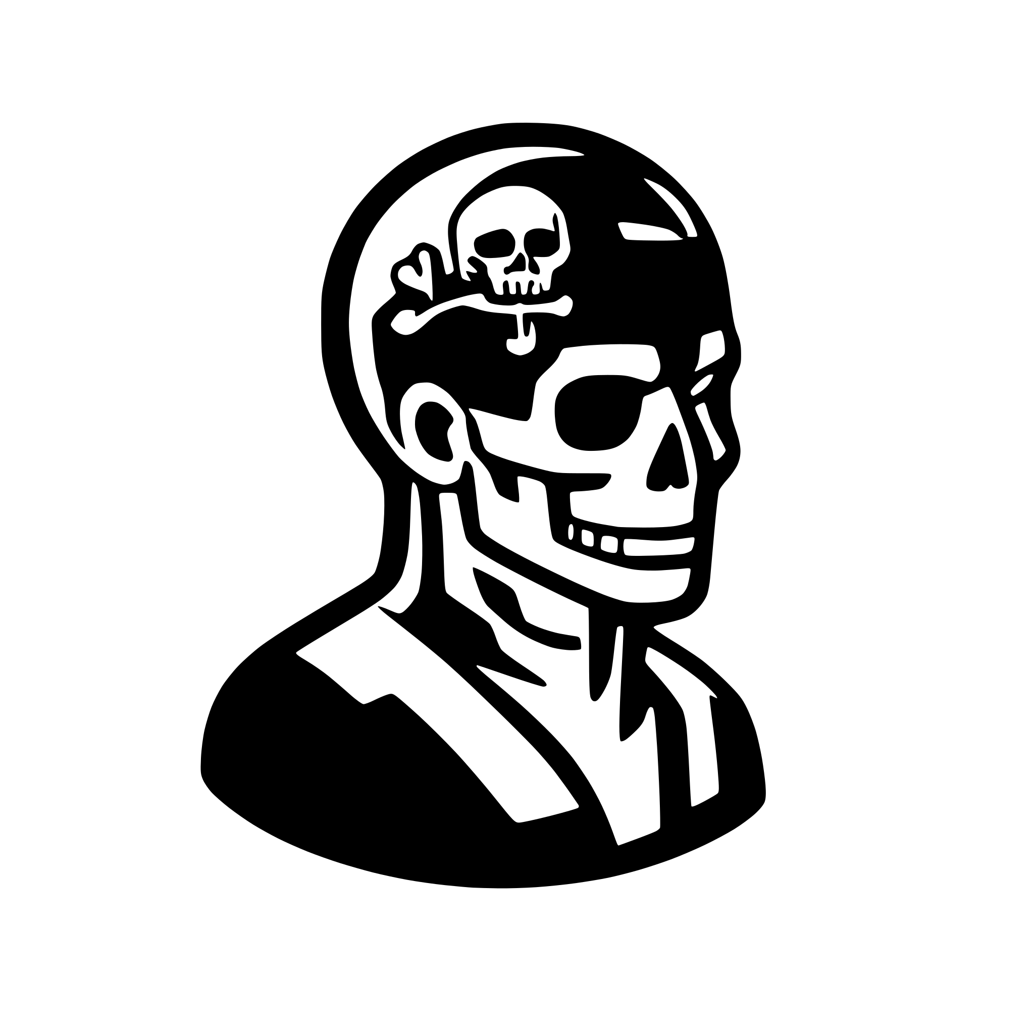 AI-generated SVG of a icon for a cheat, skull, lobotomy, purple