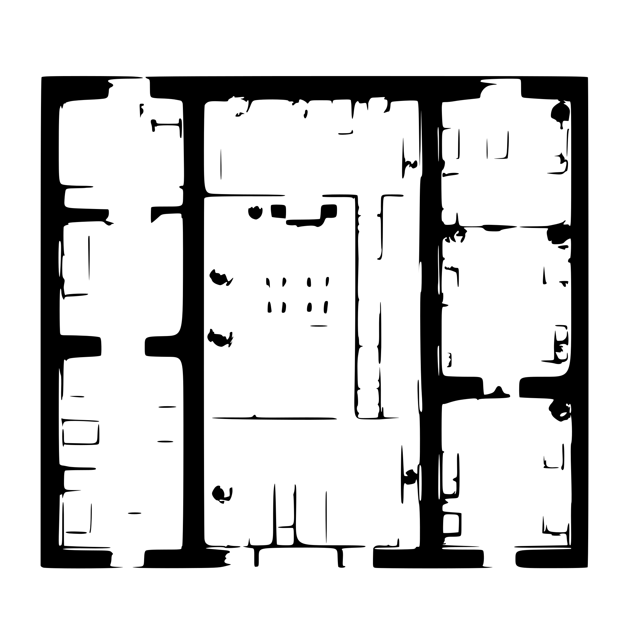 AI-generated SVG of a Detailed blueprint floorplan of a large, modern office center, showcasing multiple rectangular and open-concept workspaces. Include labeled sections for meeting rooms, reception, lounge areas, kitchens, and restrooms. Highlight emergency exits, elevators, staircases, and technical rooms. Ensure the design is precise, with scale markings and clear architectural lines.