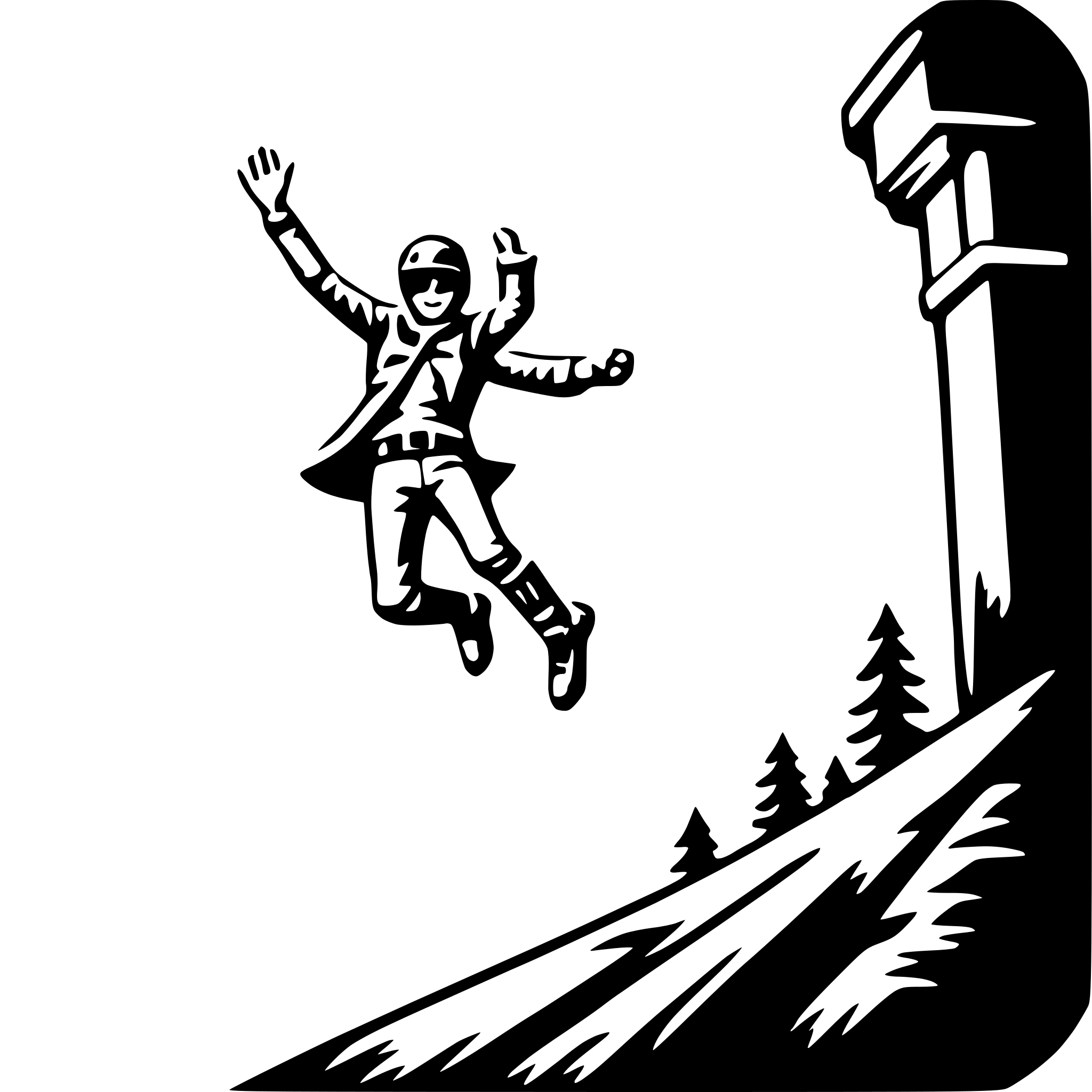 AI-generated SVG of a base jumping adventure