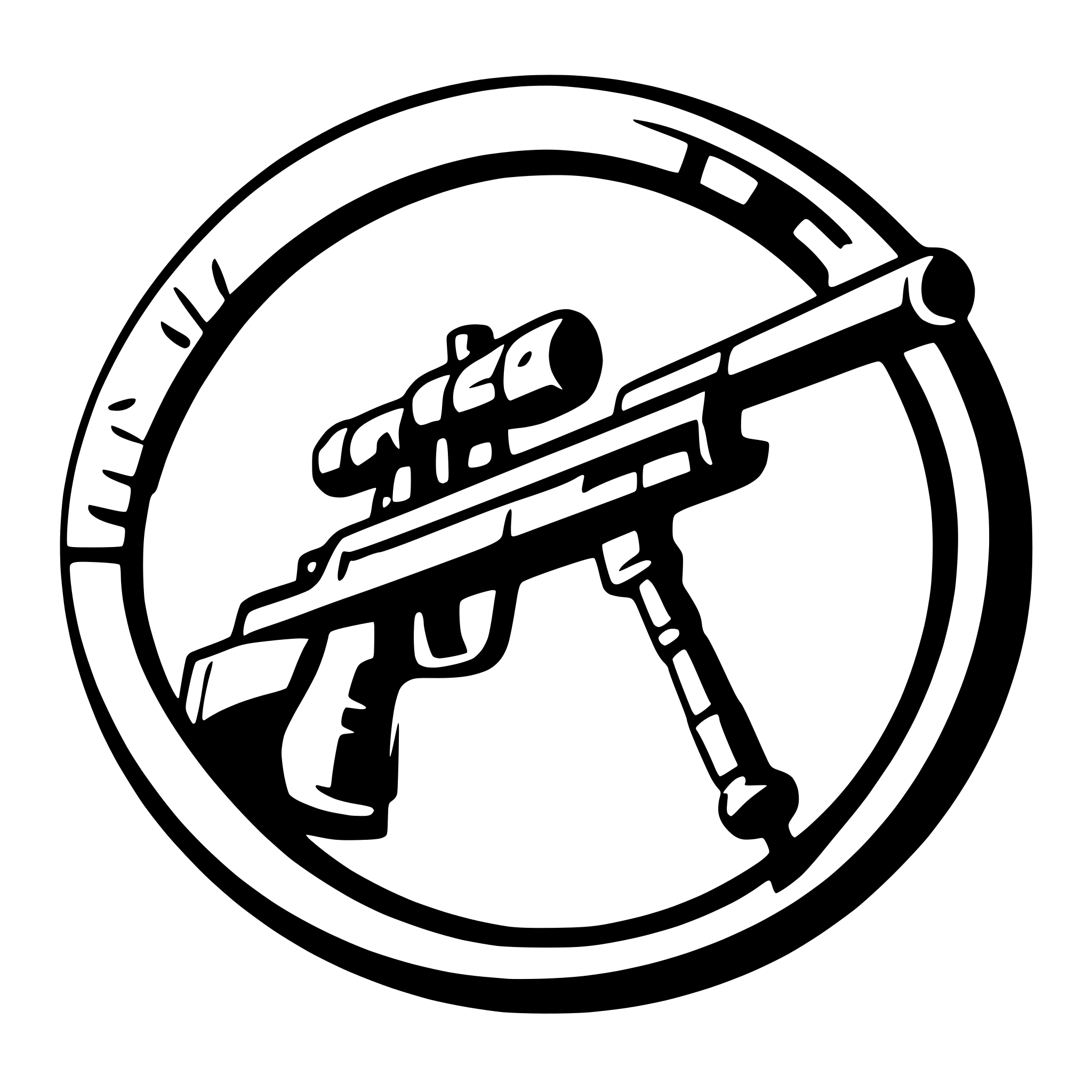 AI-generated SVG of 'sniper rifle simple logo'