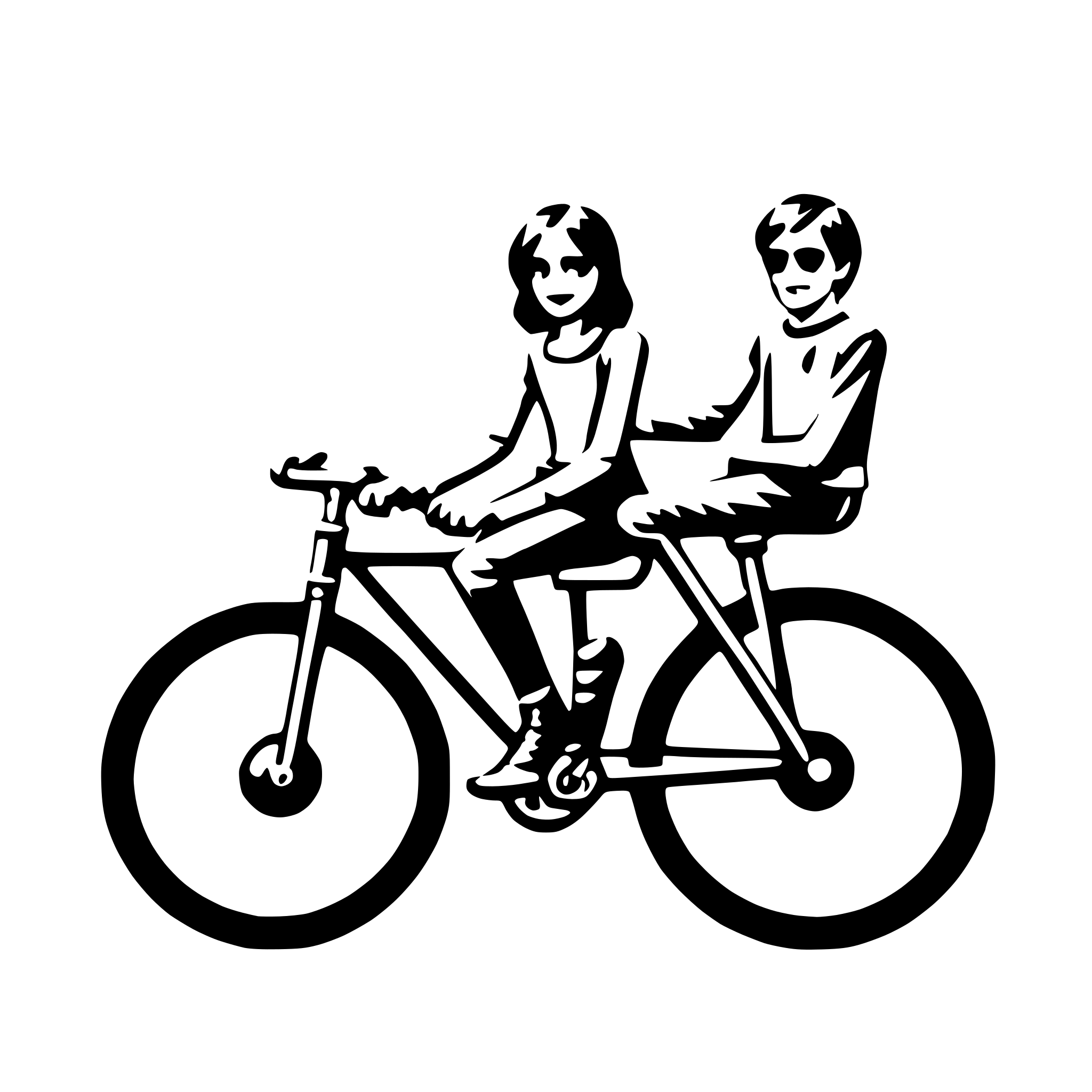 AI-generated SVG of a couple's tandem bike