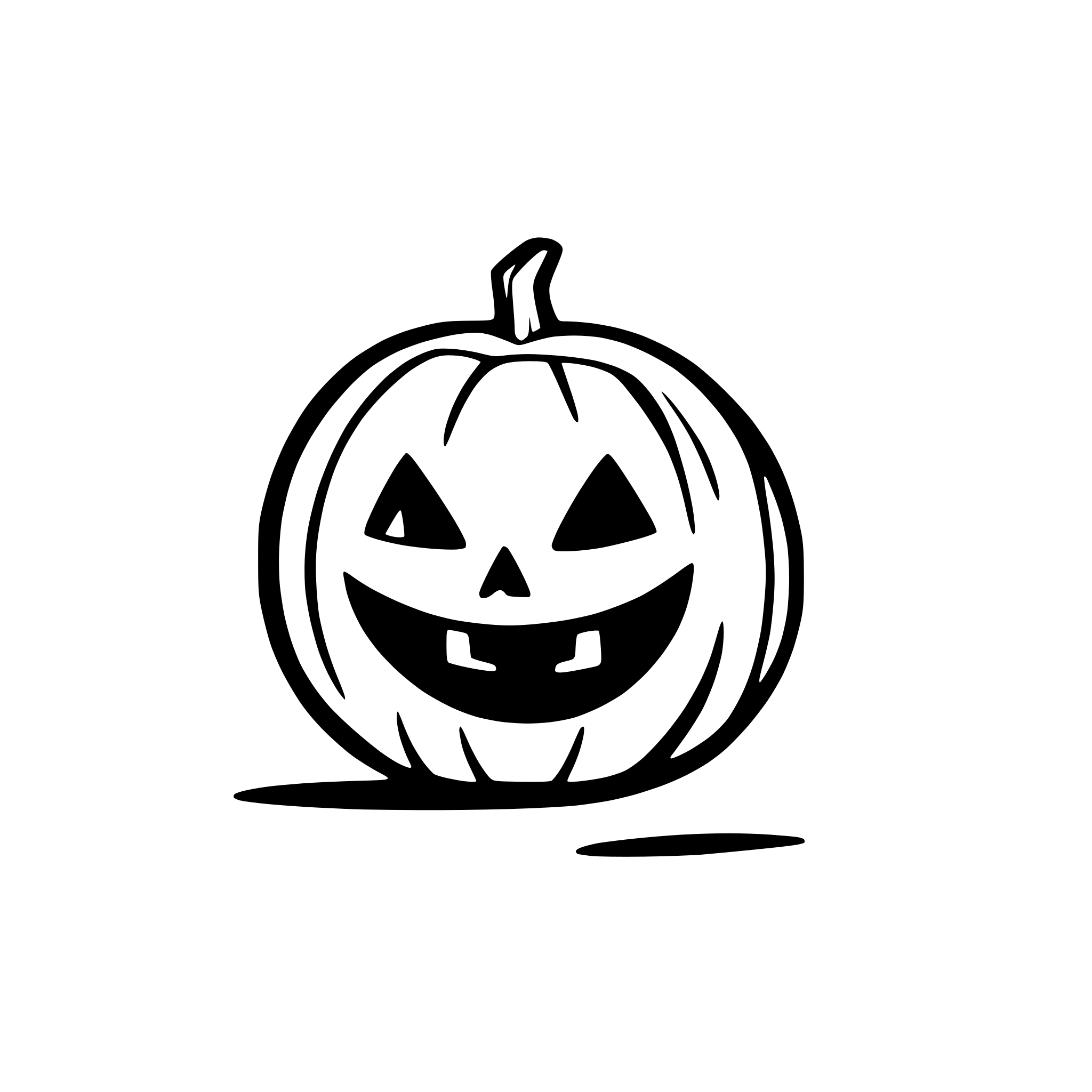 AI-generated SVG of 'a halloween pumpkin with a ghost beside'