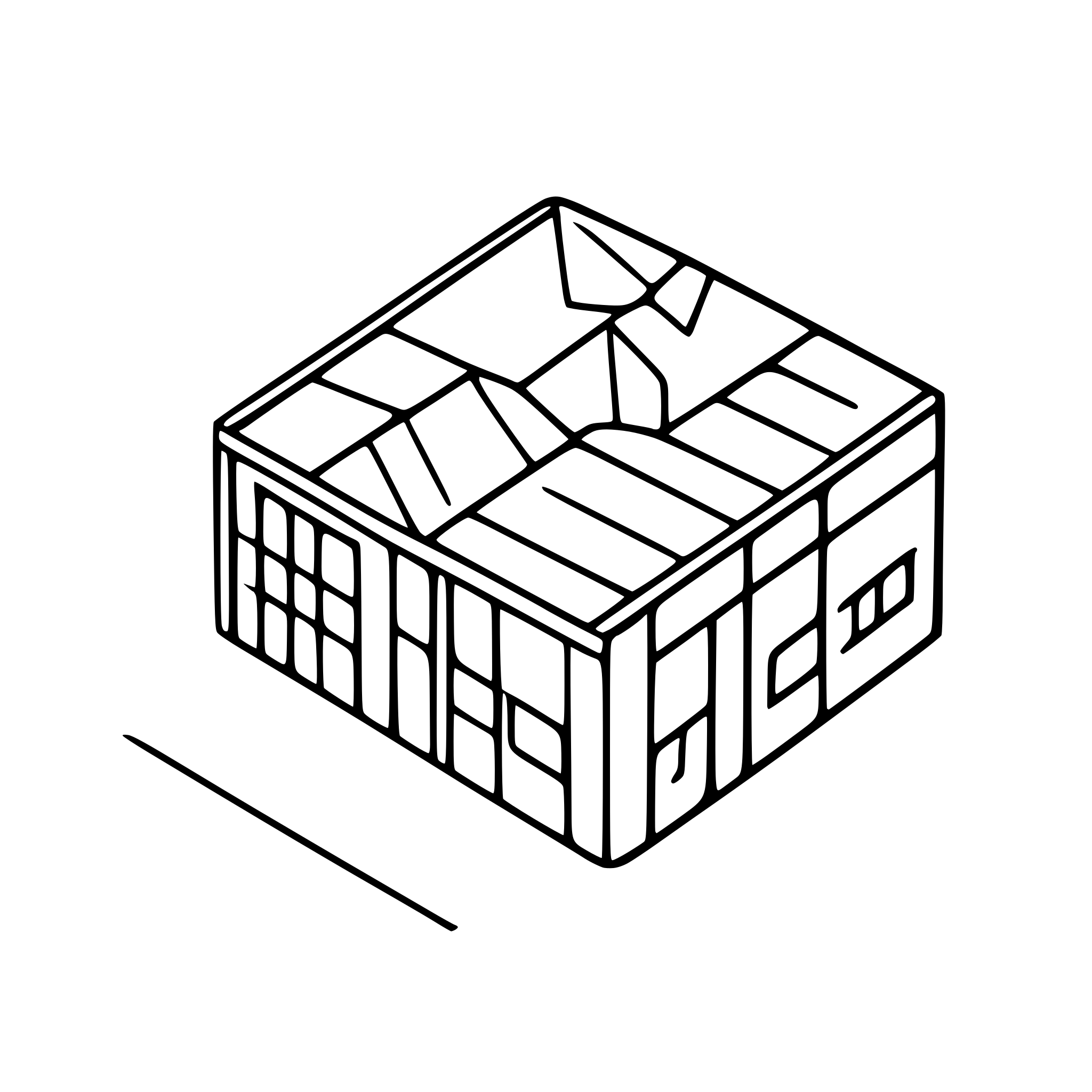 AI-generated SVG of a isometric warehouse outline