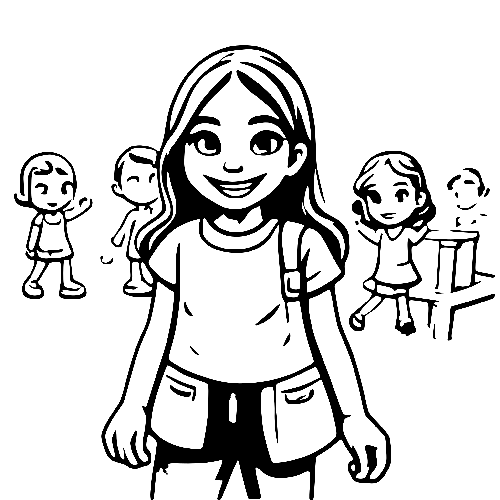 AI-generated SVG of a many children with smiling face paying on the playground