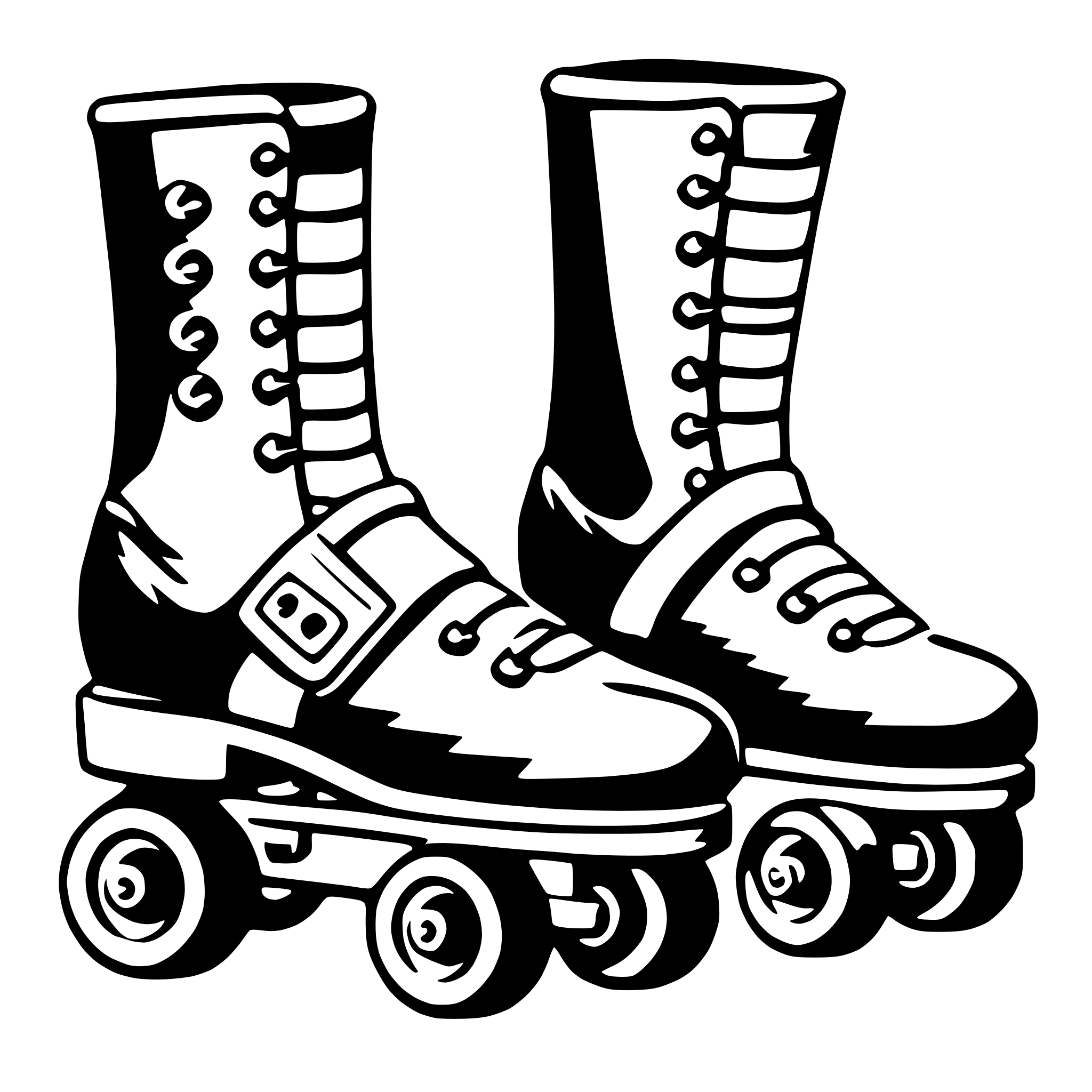 AI-generated SVG of 'rollerblades'