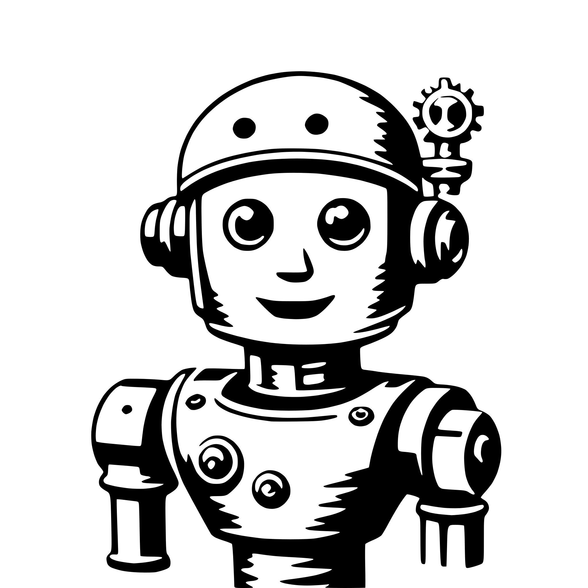 AI-generated SVG of a robot with gears