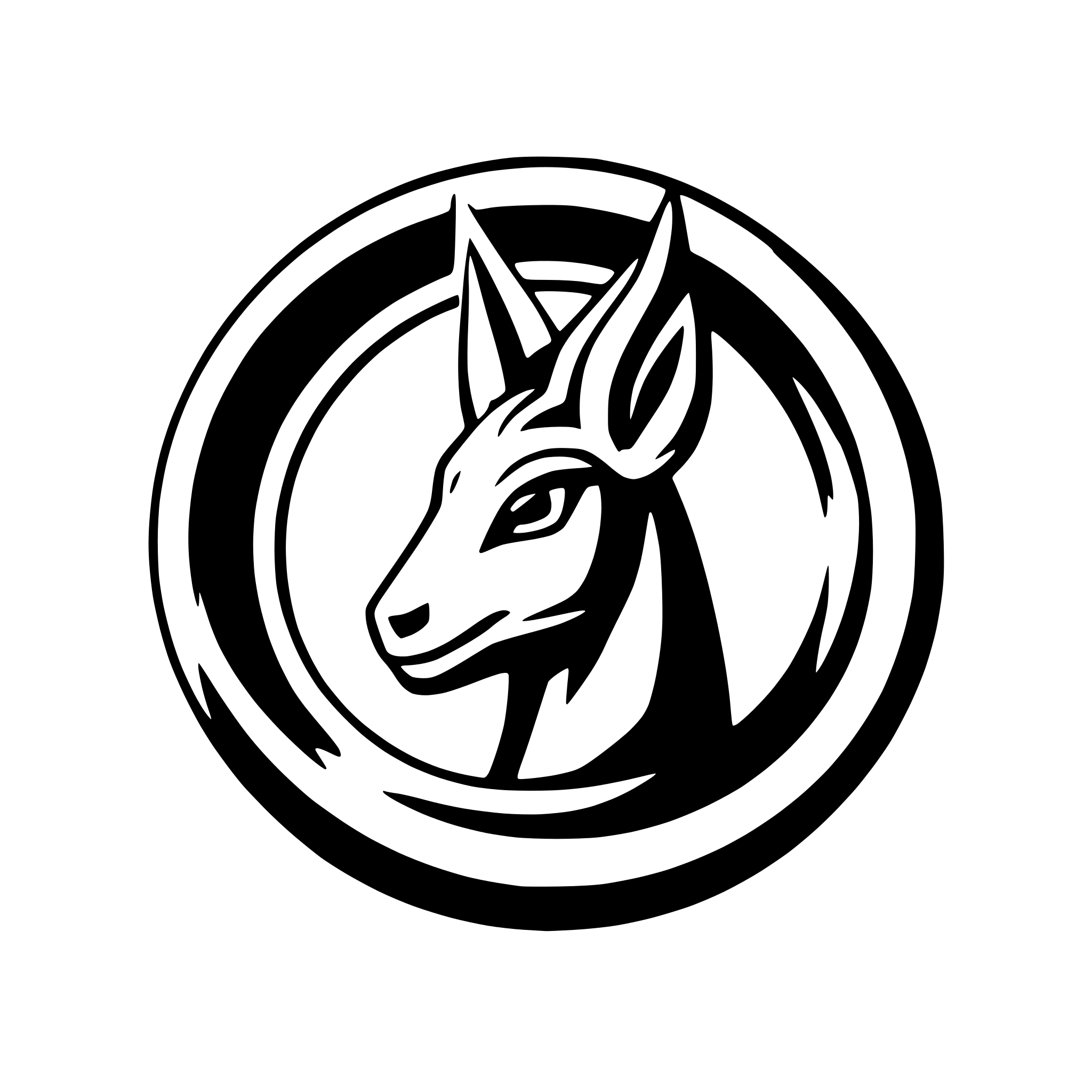 AI-generated SVG of a gazelle head inside a circle