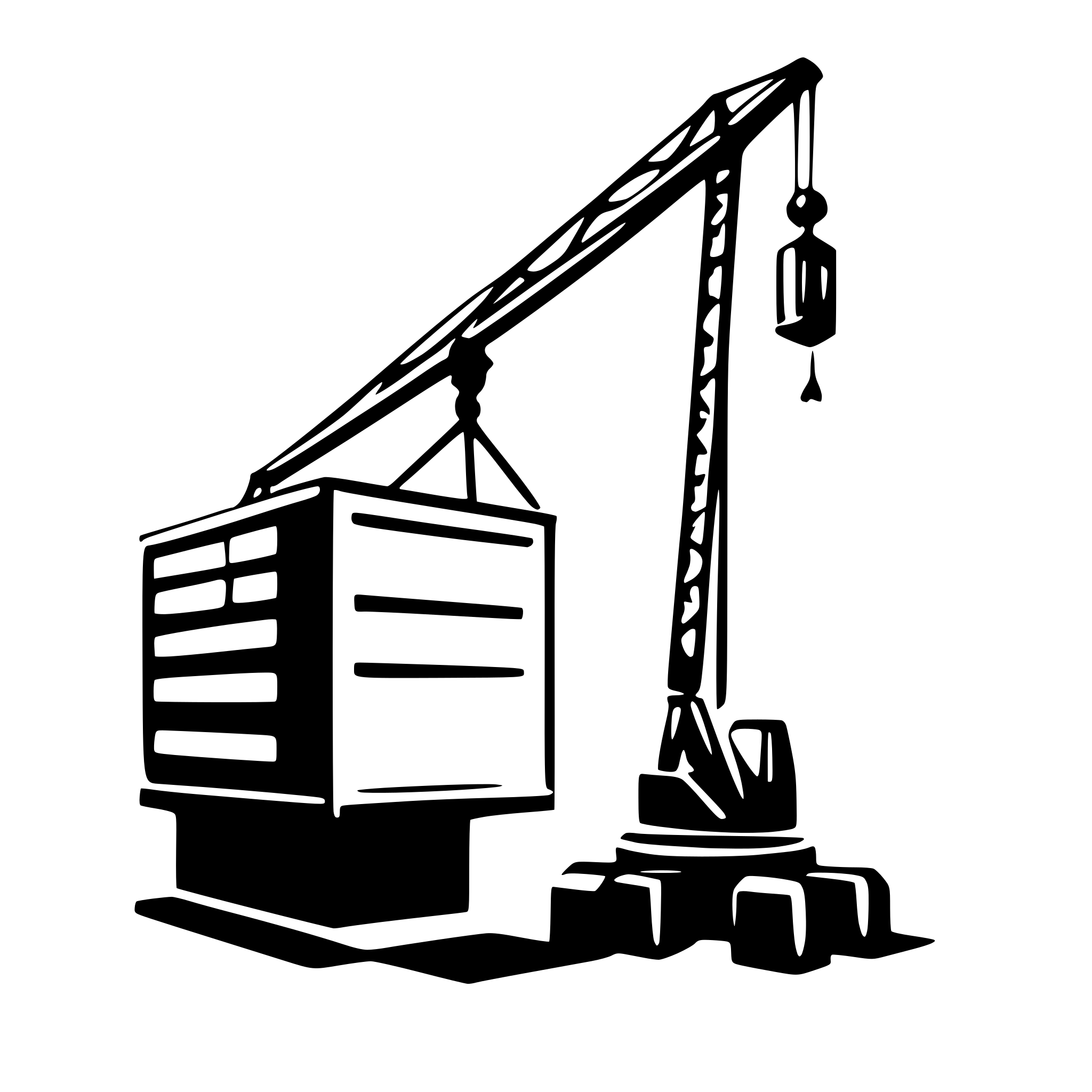 AI-generated SVG of 'crane with a container'