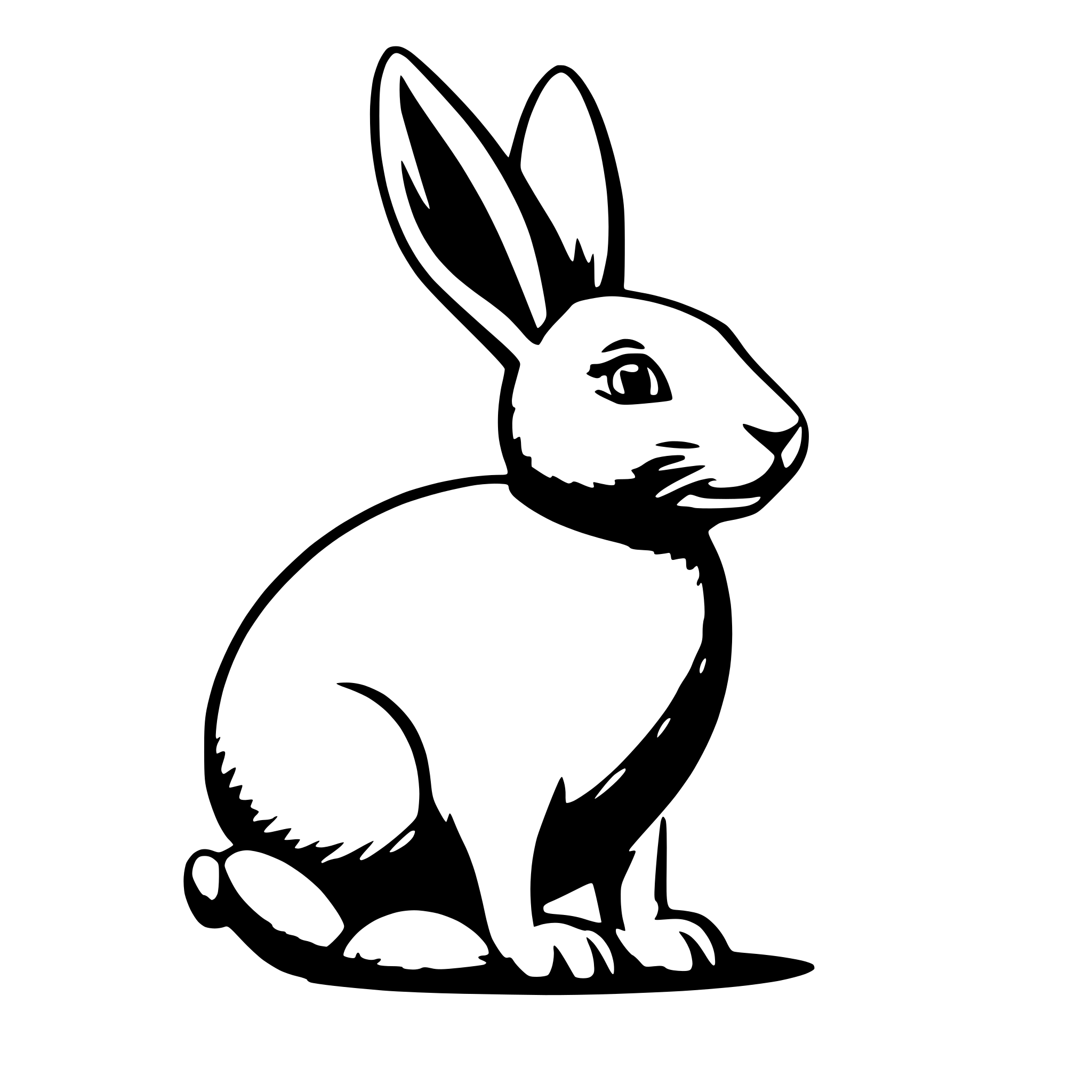 AI-generated SVG of 'show bunny jumping over an easter egg'
