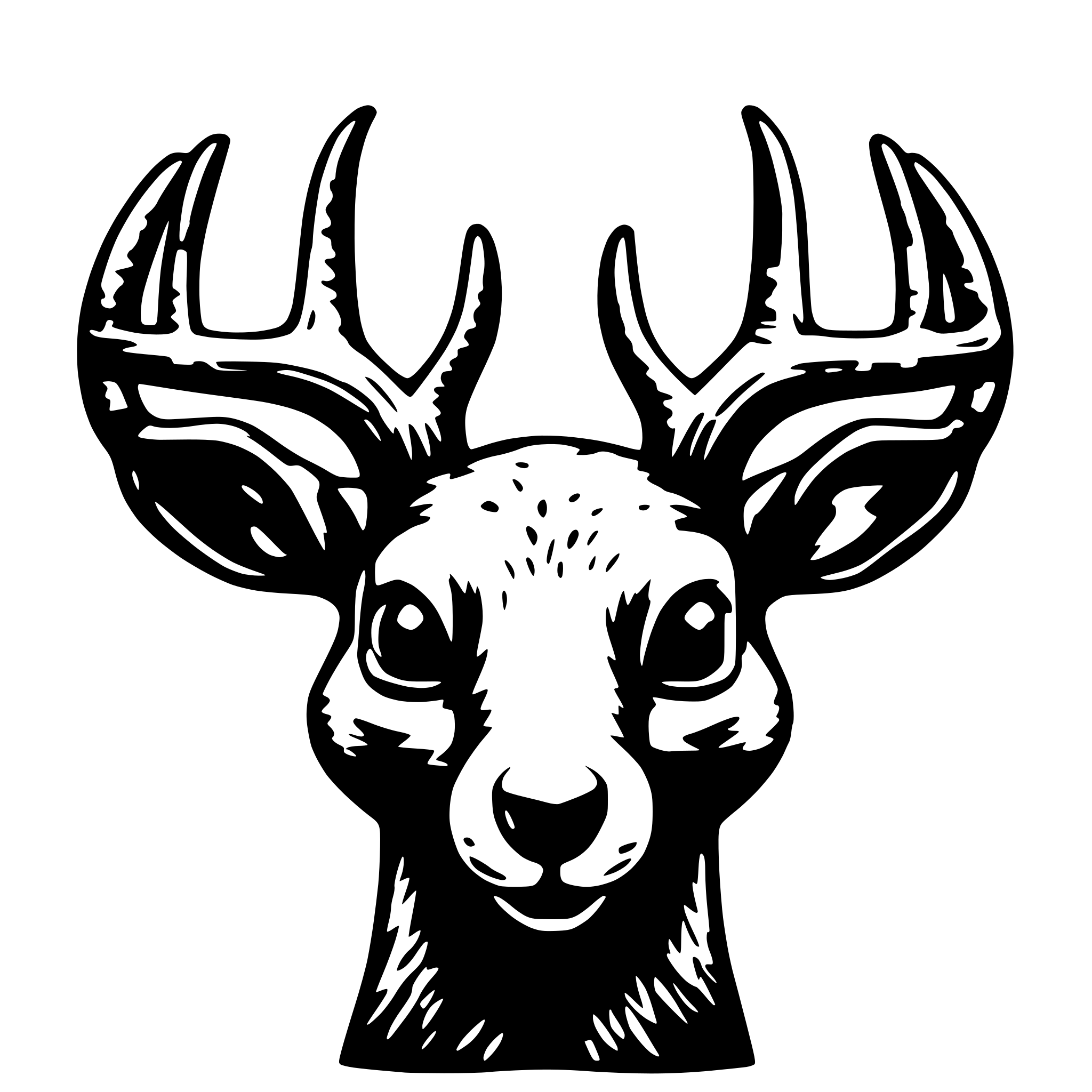 AI-generated SVG of 'squirrel with elk antlers'