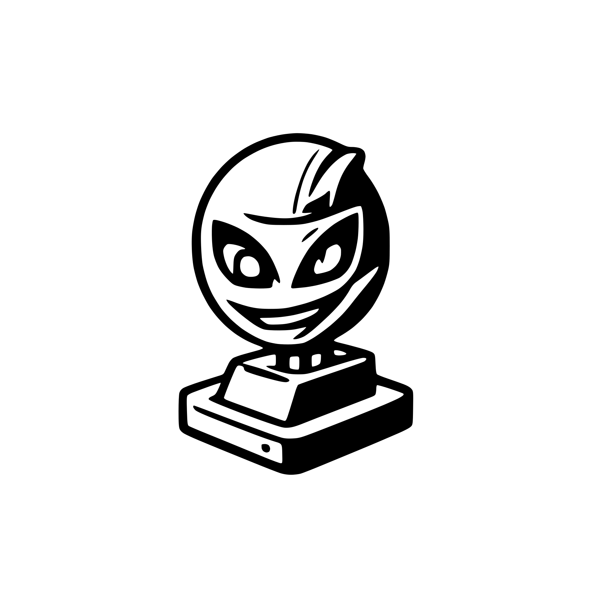 AI-generated SVG of a arcade logo alien