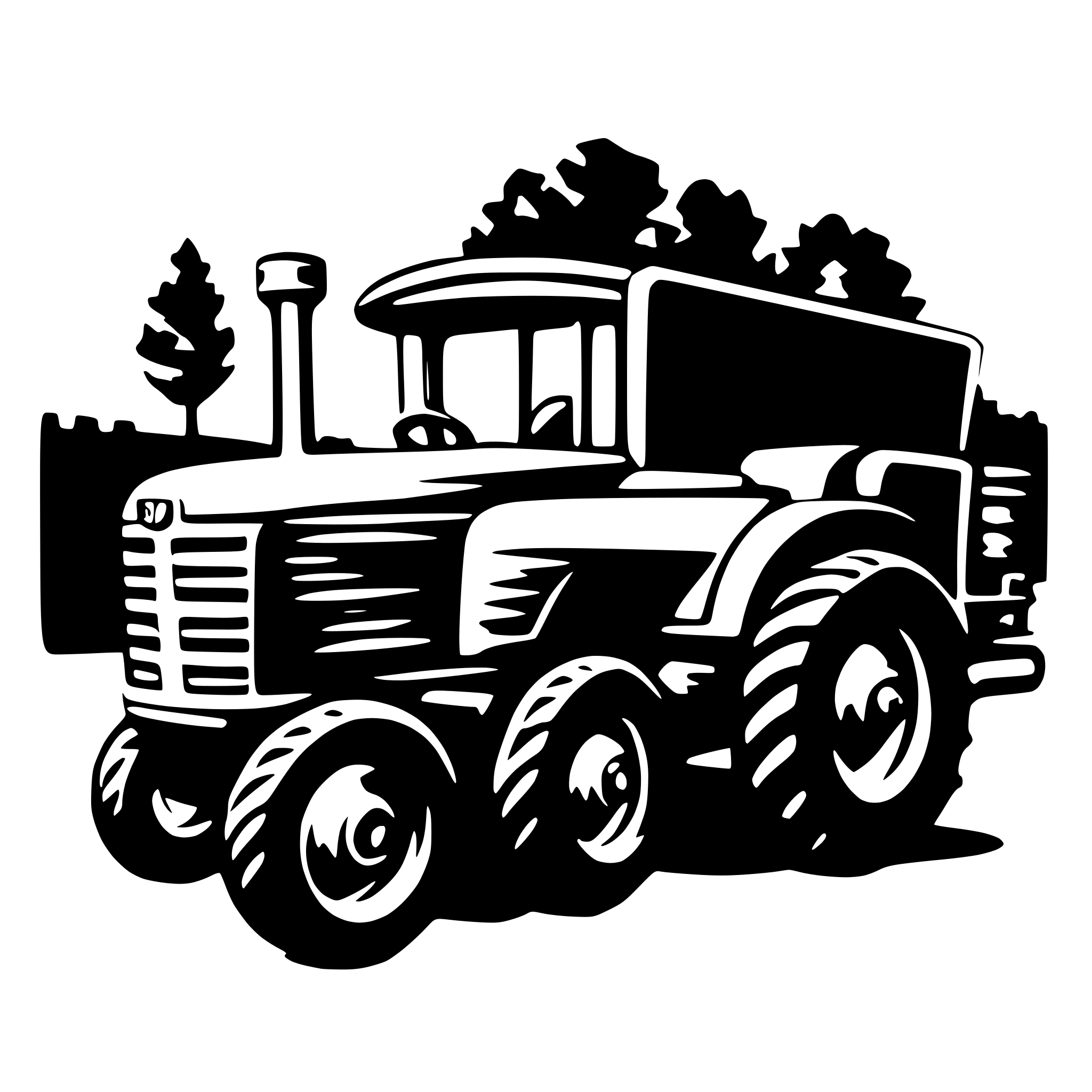AI-generated SVG of 'tractor with trailer'
