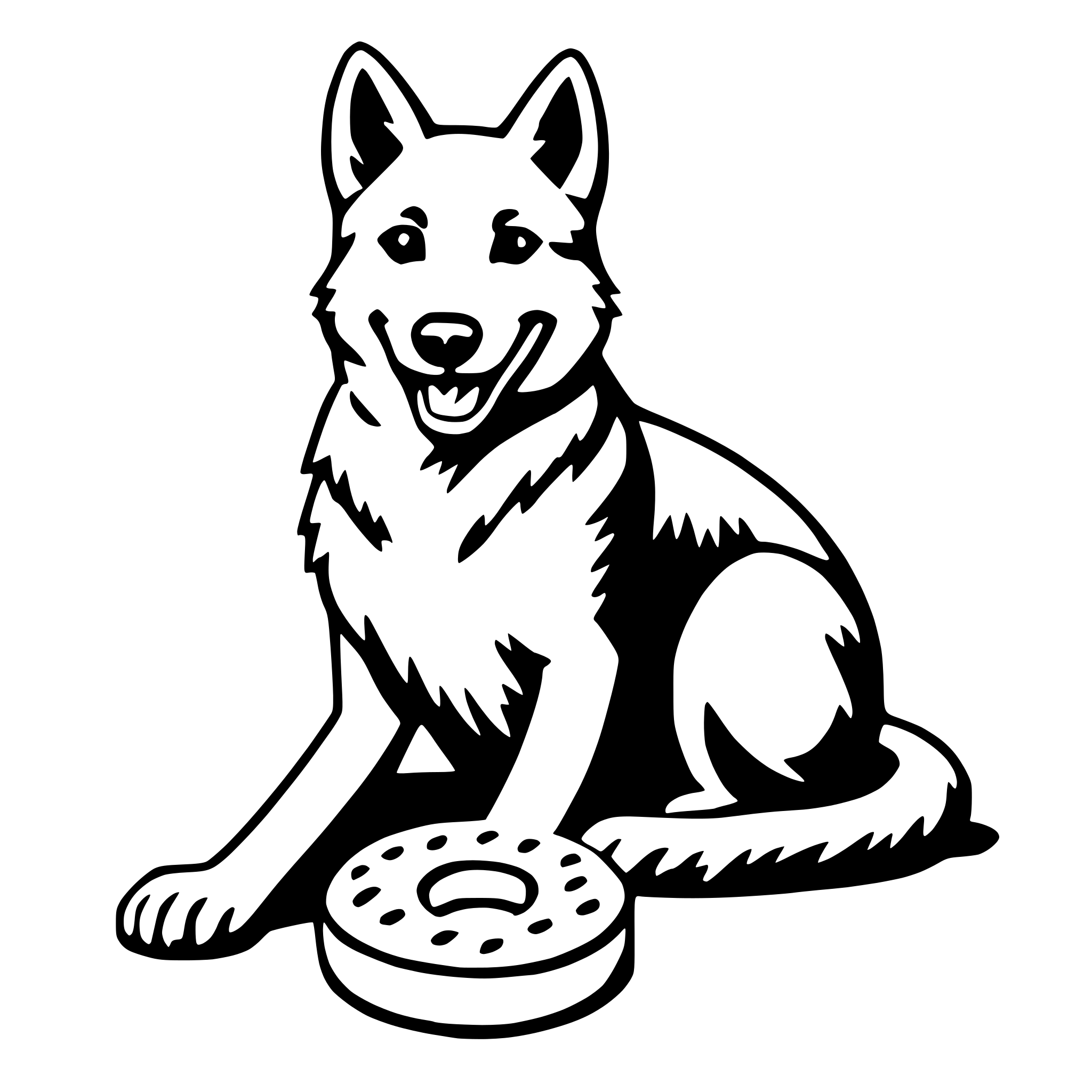 AI-generated SVG of 'dingo with donut'