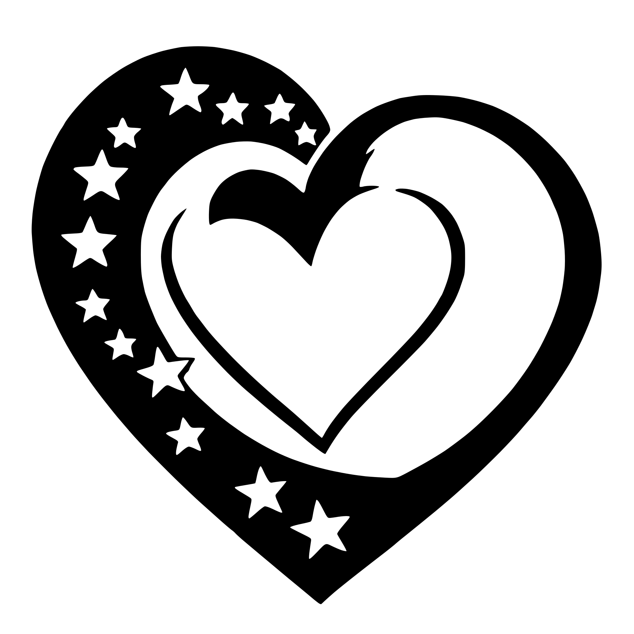 AI-generated SVG of 'heart-shaped stars'