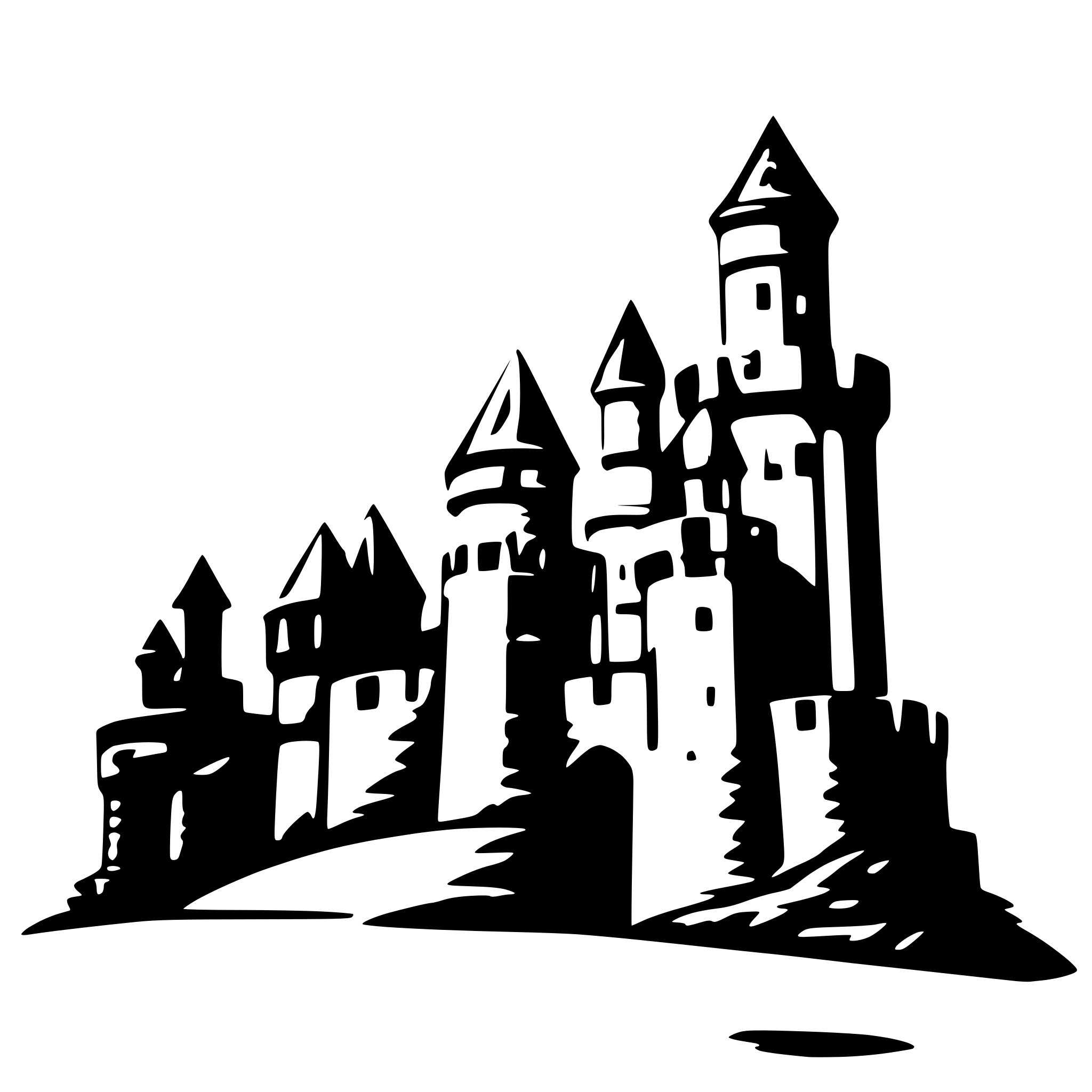 AI-generated SVG of '2d simple castle wall  and tower'