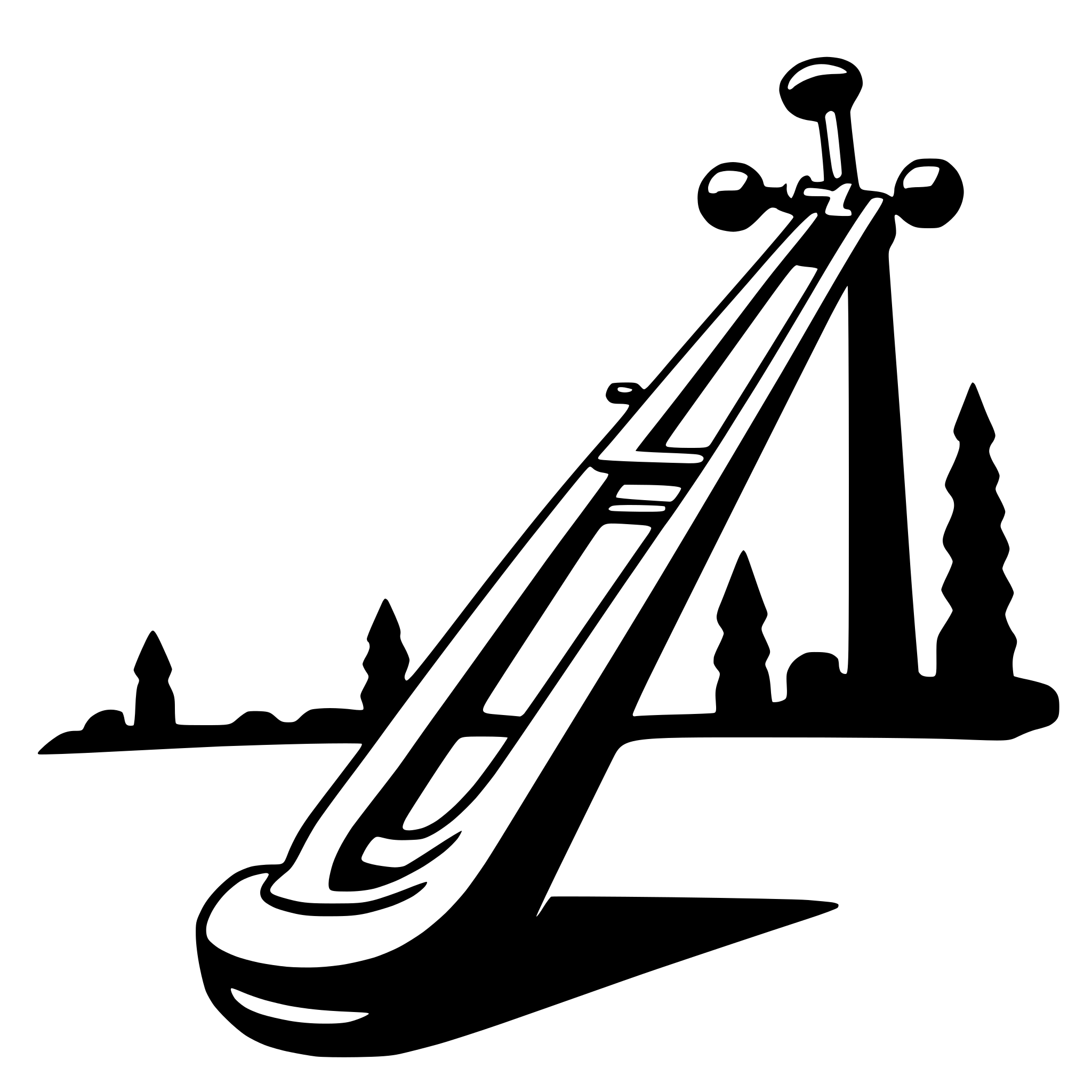 The SVG depicts a stylized, simplified representation of a barometer, which is a device used to measure atmospheric pressure. The barometer is shown with a long vertical tube, which is the main body of the instrument, and a horizontal arm with a pointer at the end, which is used to read the pressure. The arm is positioned at an angle, indicating that the pressure is being measured. The background features silhouettes of buildings, suggesting that the barometer is placed outdoors, possibly on a table or a stand. The design is minimalistic, with no additional text or embellishments. 
