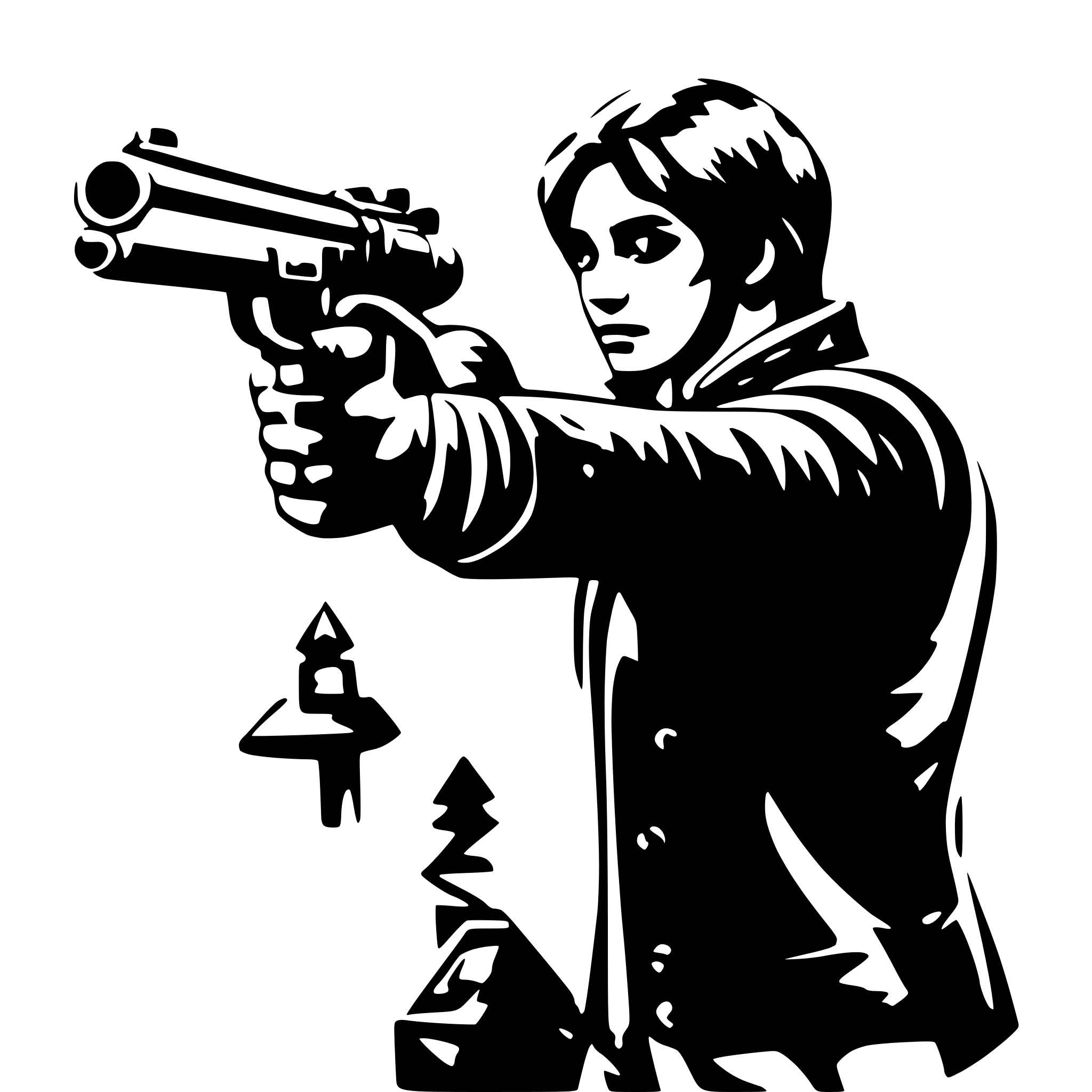 AI-generated SVG of 'man shooting'