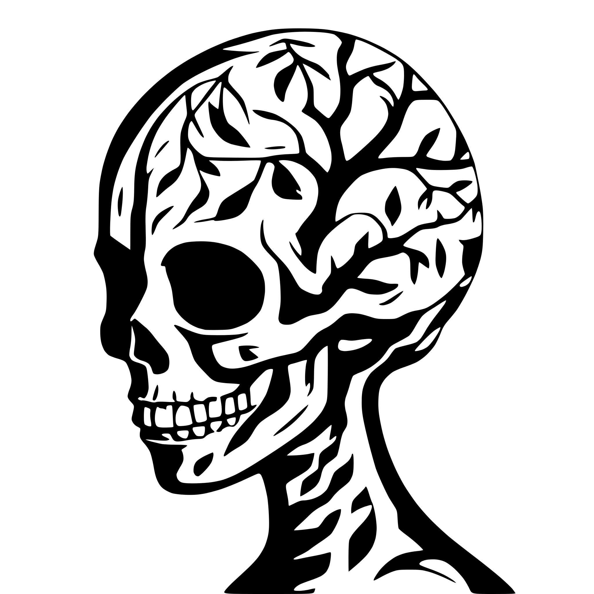 AI-generated SVG of a skull