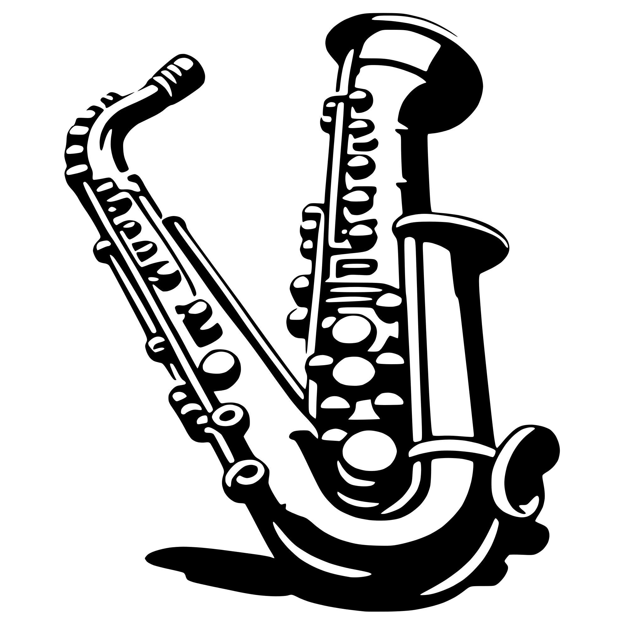 AI-generated SVG of a saxophone