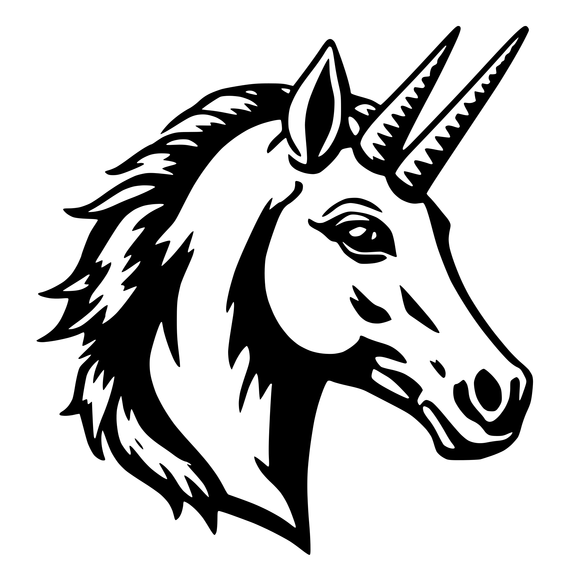 AI-generated SVG of 'unicorn head'