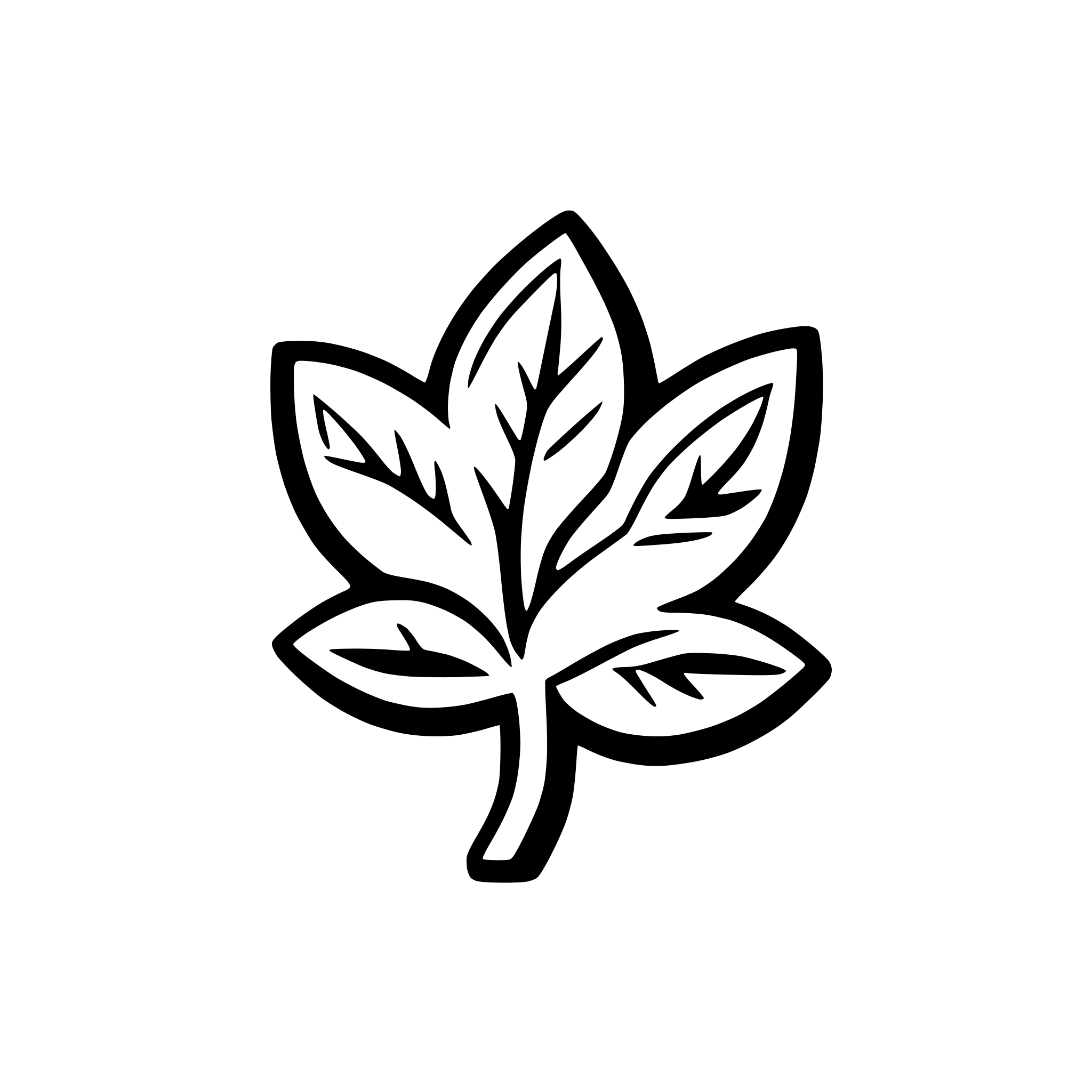 AI-generated SVG of a abstract gear with leaf elements