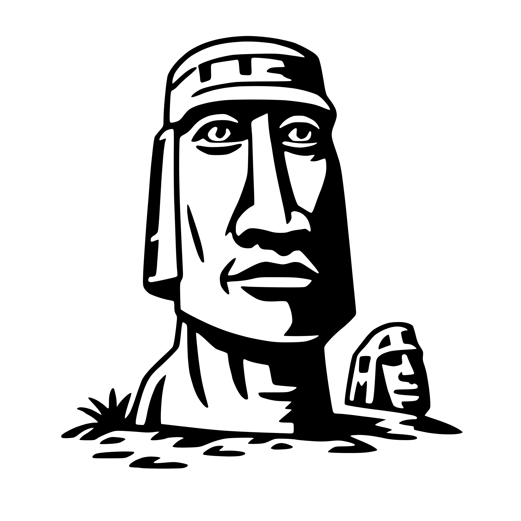 AI-generated SVG of 'easter island moai'