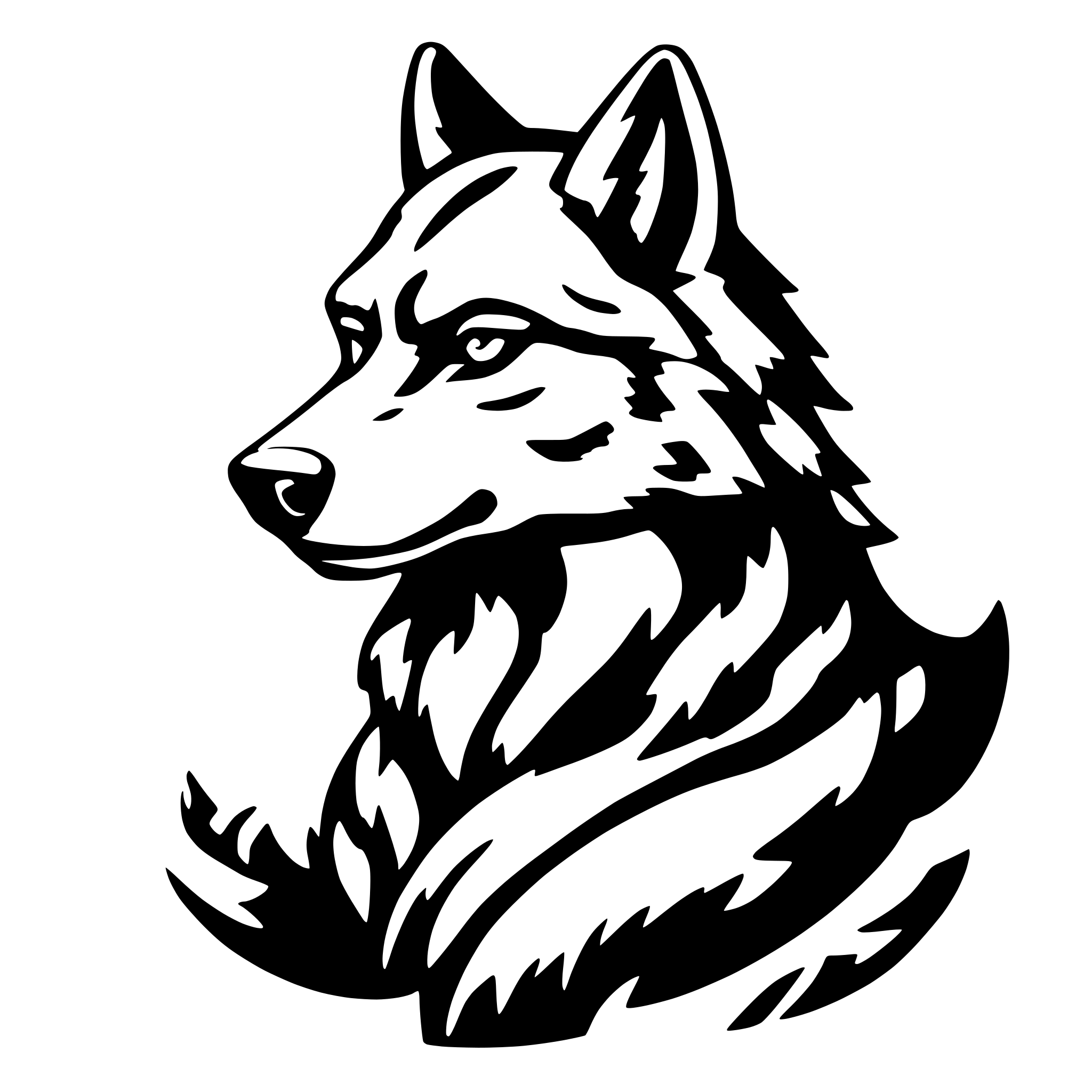 AI-generated SVG of 'Wolf Japanese style'