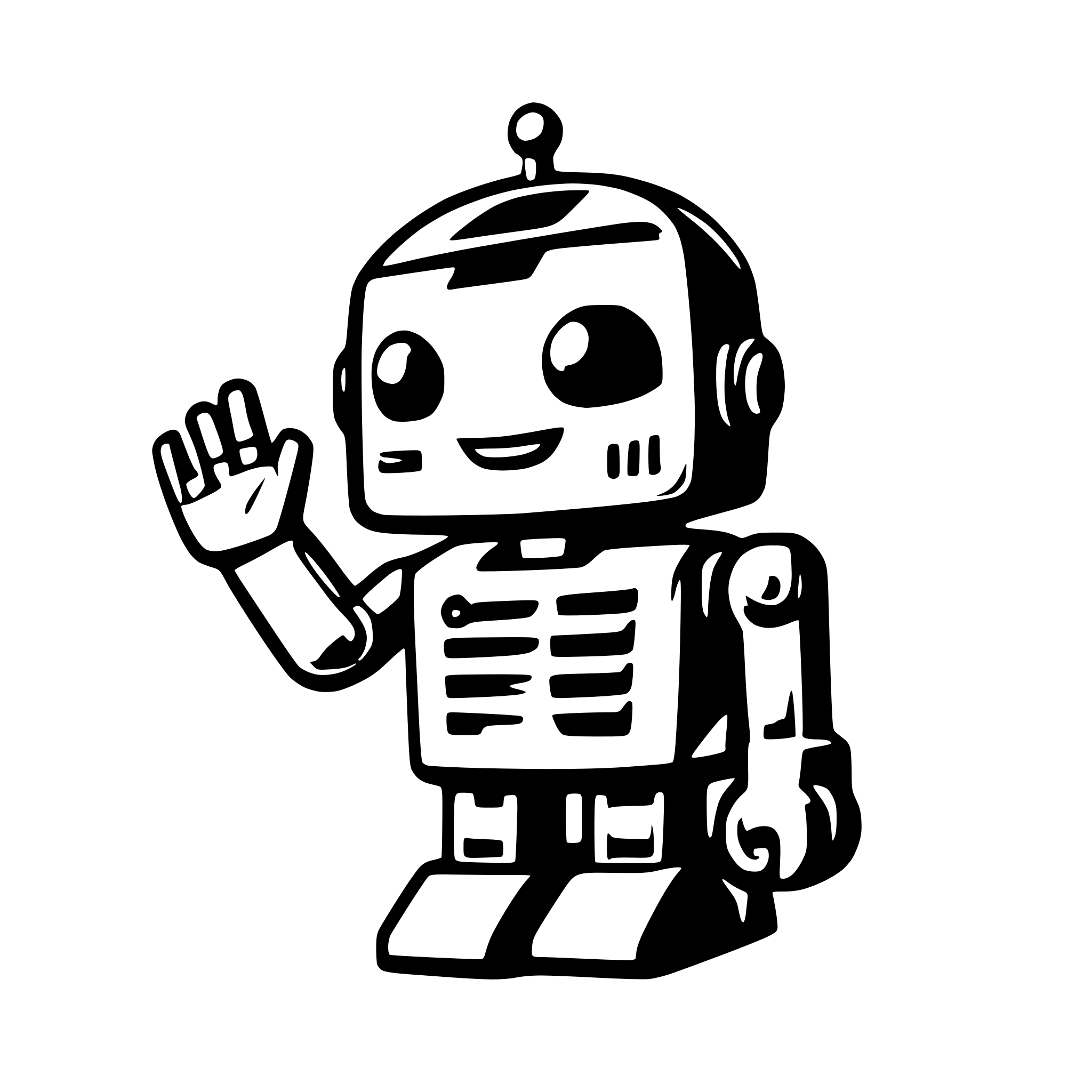 AI-generated SVG of a robot saying hi