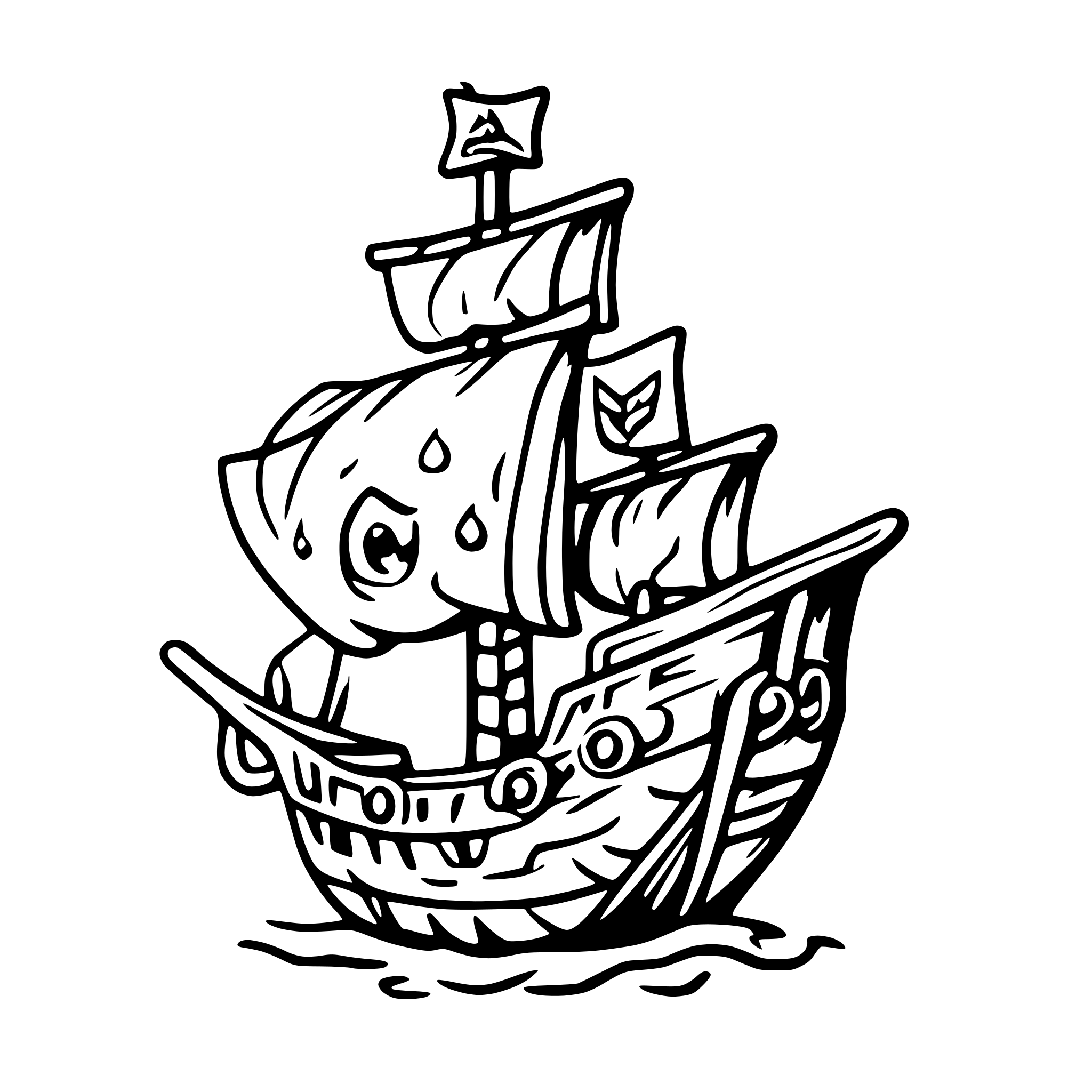 AI-generated SVG of a pirate ship