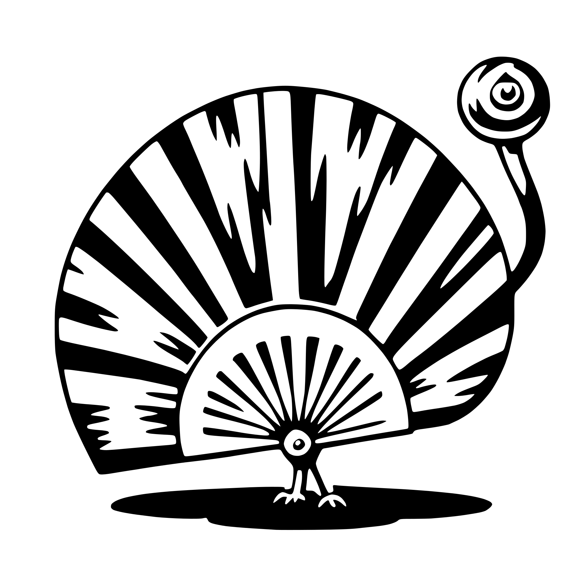 AI-generated SVG of a peacock with fan
