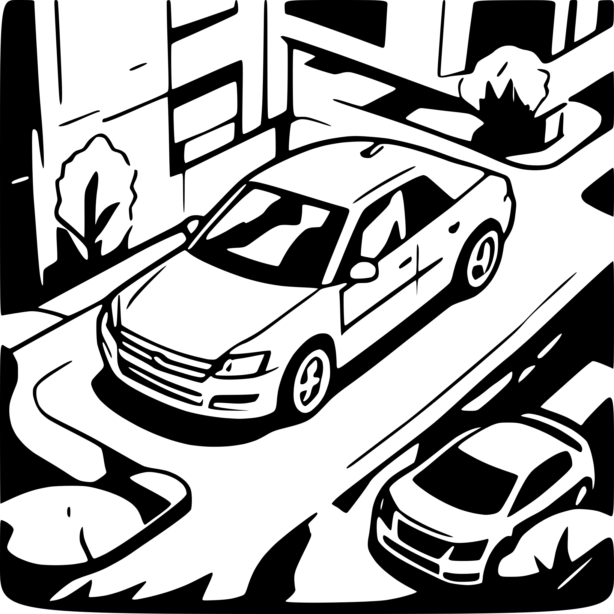AI-generated SVG of a sedan isometric view outlines only