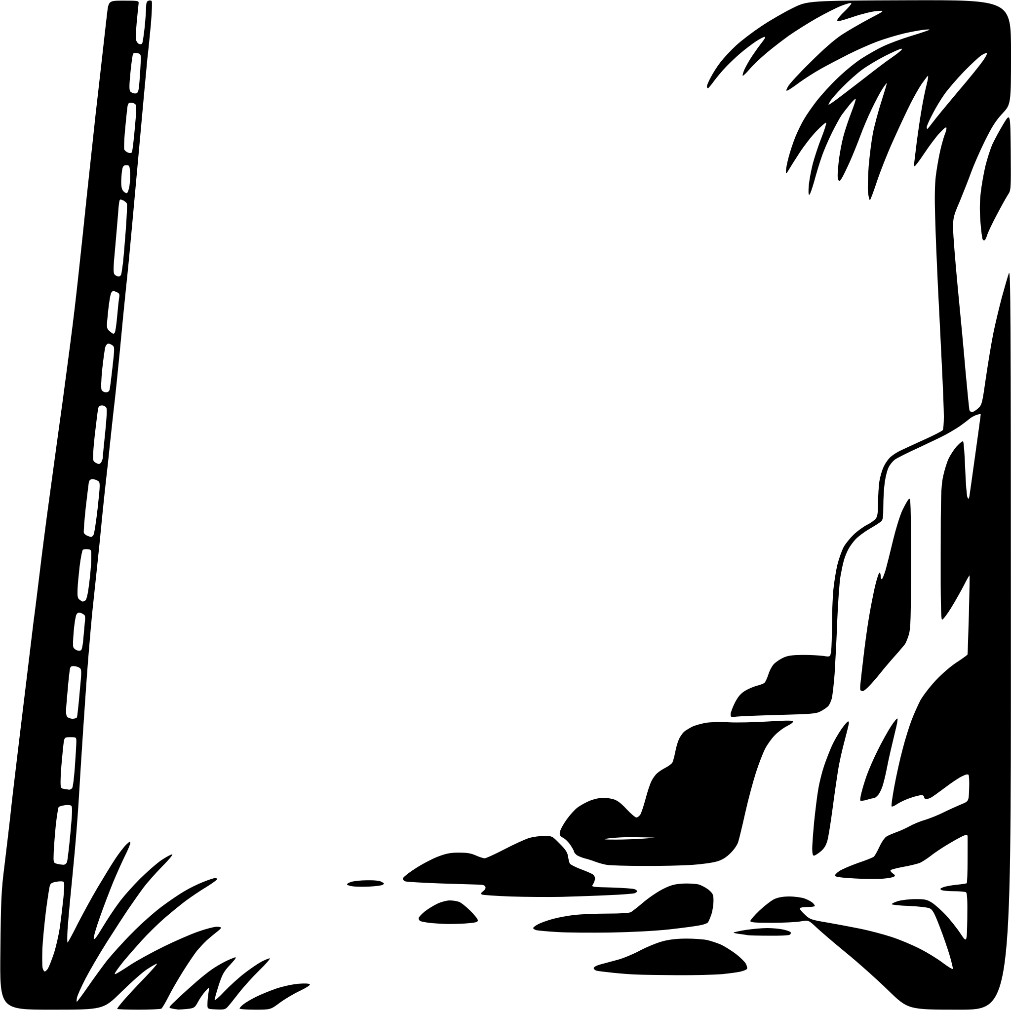 AI-generated SVG of a rainforest with misty waterfall