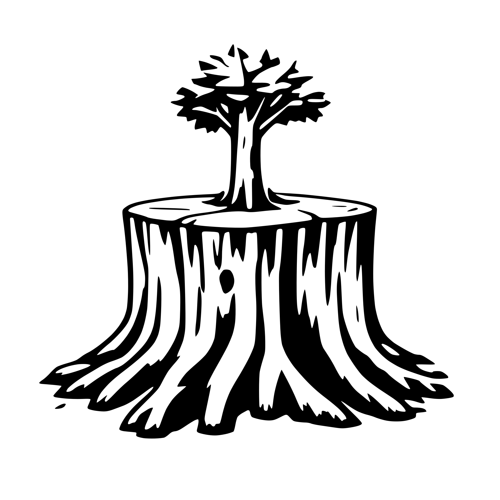 AI-generated SVG of 'tree stump with some roots'