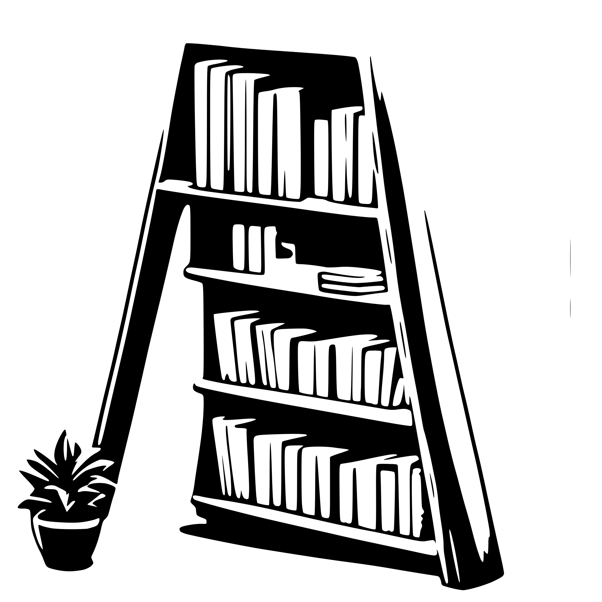 AI-generated SVG of a flat A-frame bookshelf