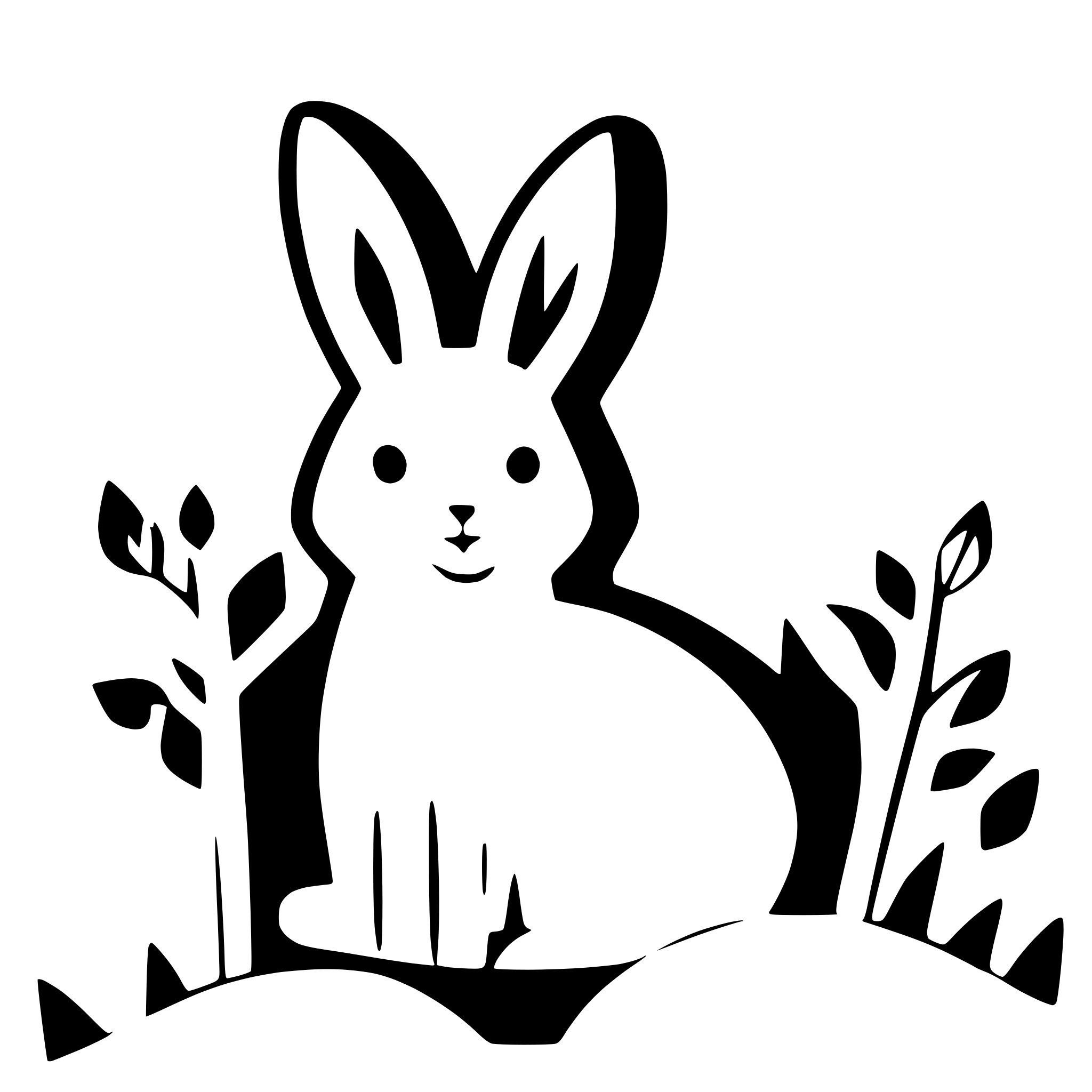 AI-generated SVG of 'rabbit in a field of flowers'