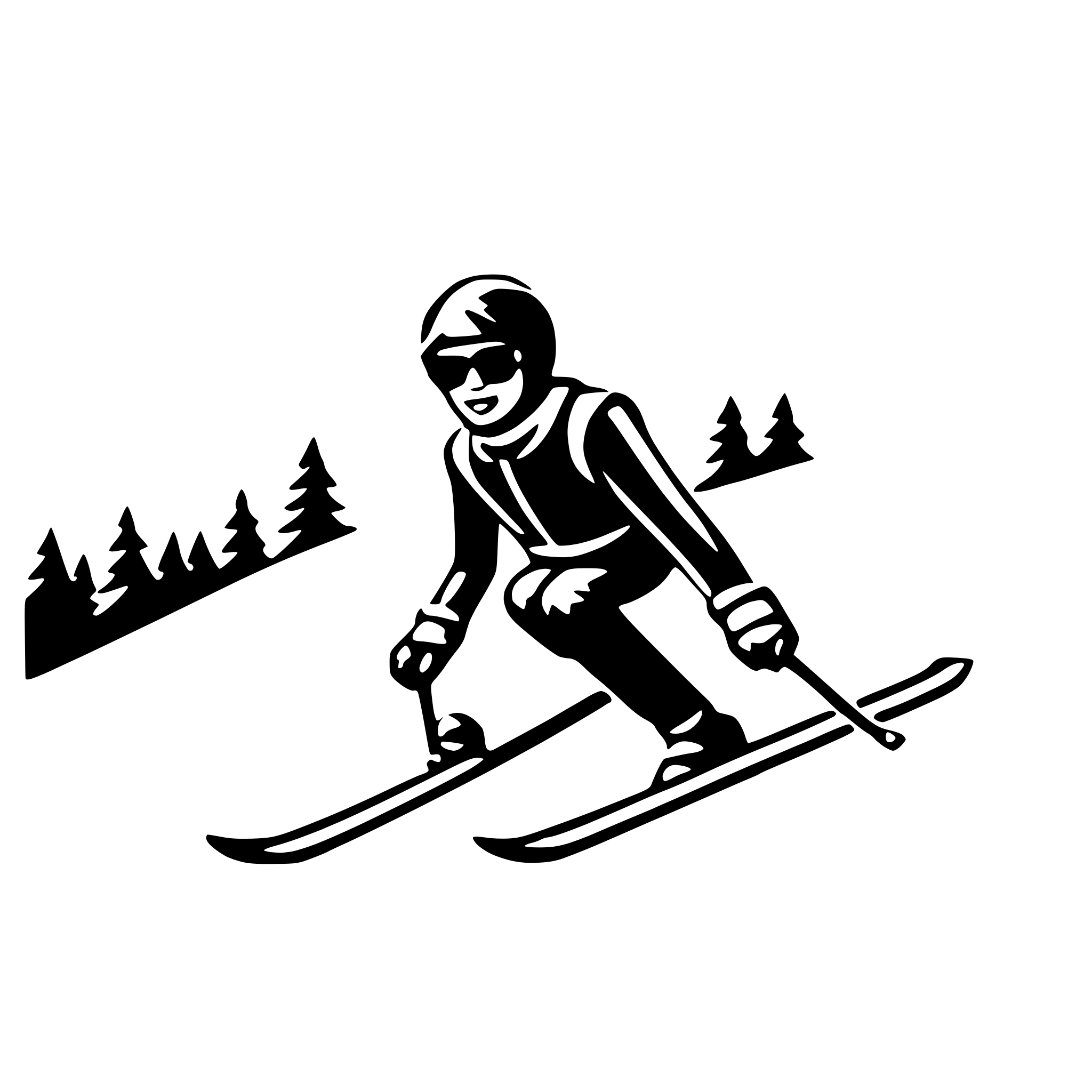 AI-generated SVG of 'skiing down mountain'