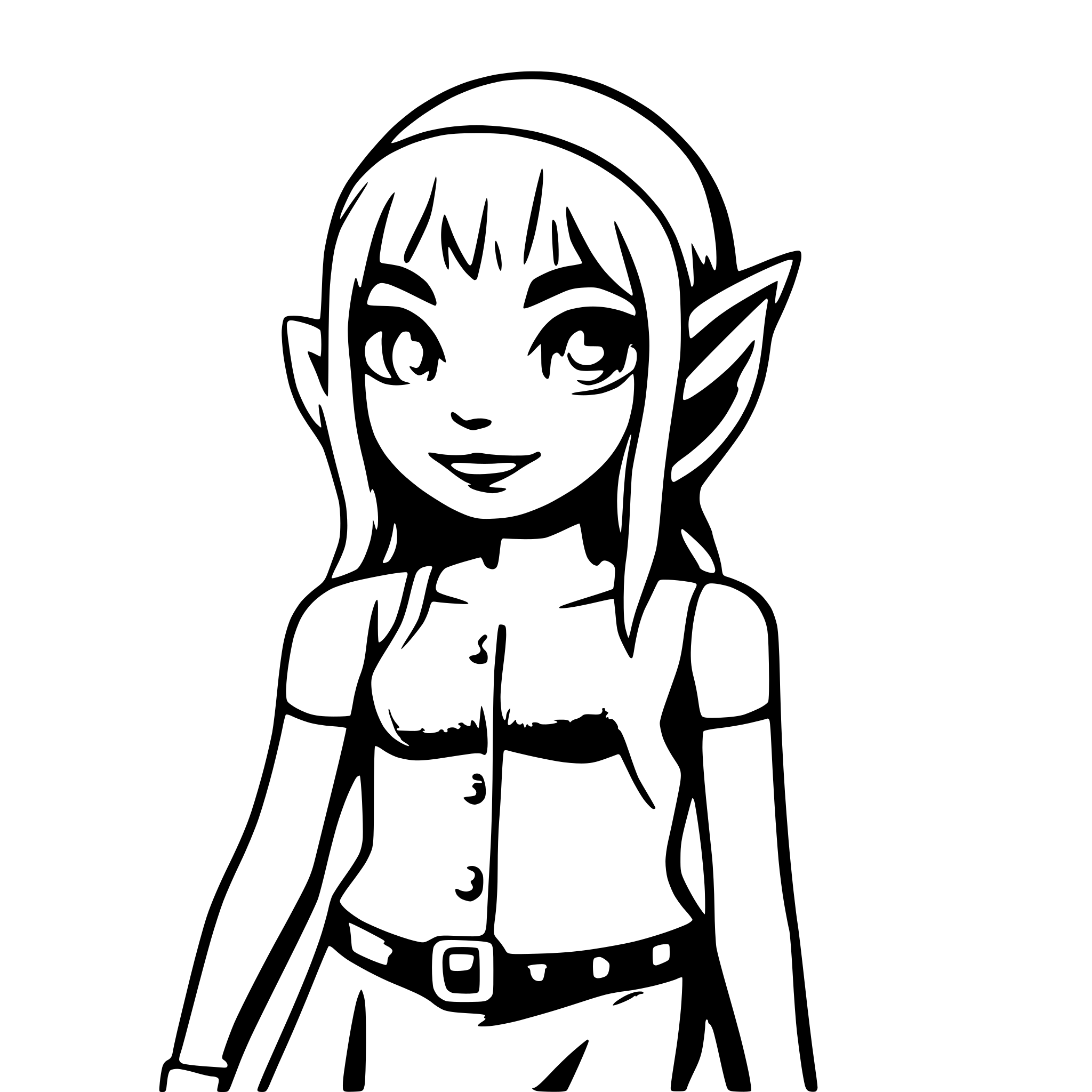AI-generated SVG of 'Topless elf'