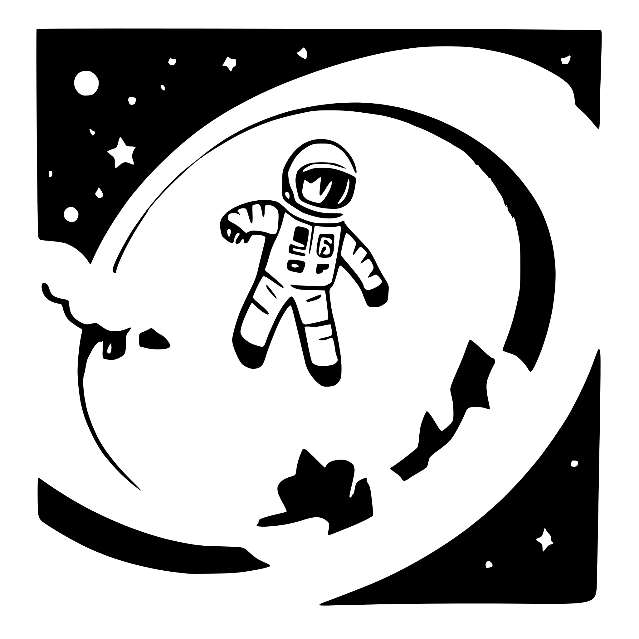 AI-generated SVG of a astronaut floating between stars