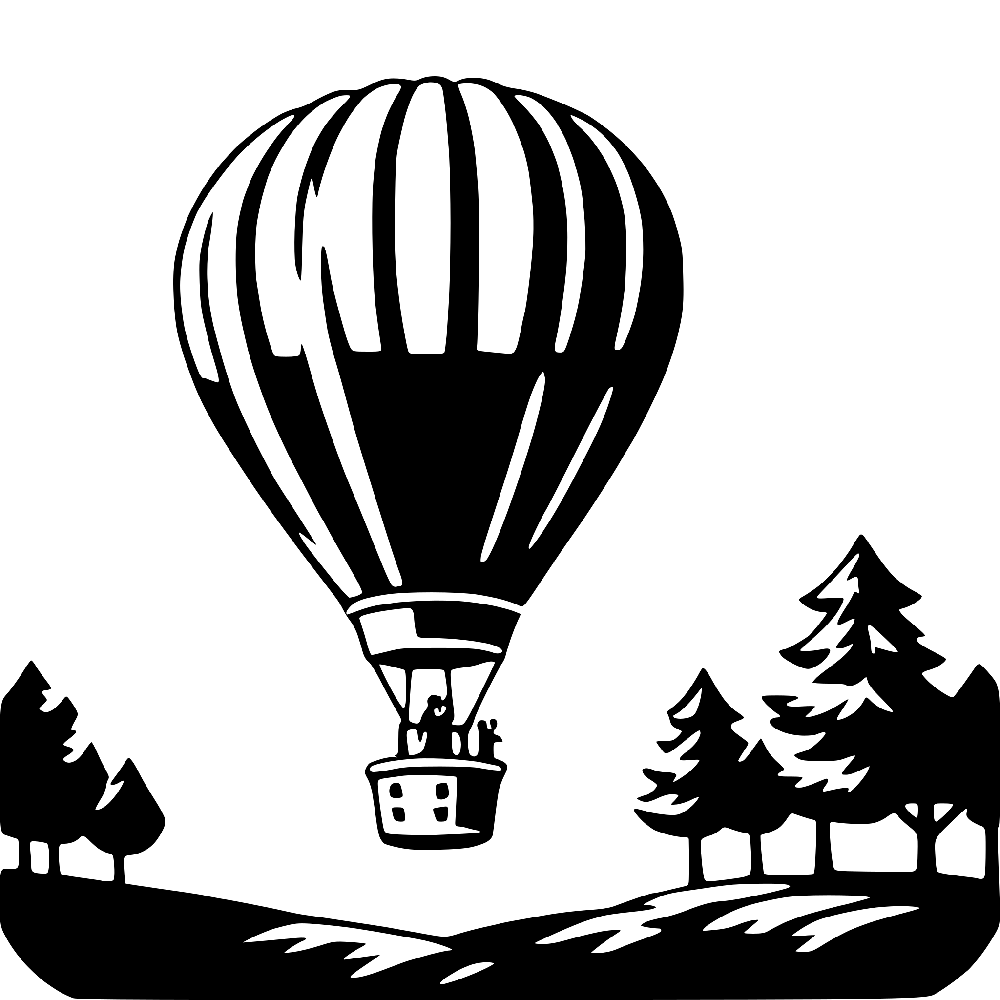 AI-generated SVG of 'hot air balloon ride'