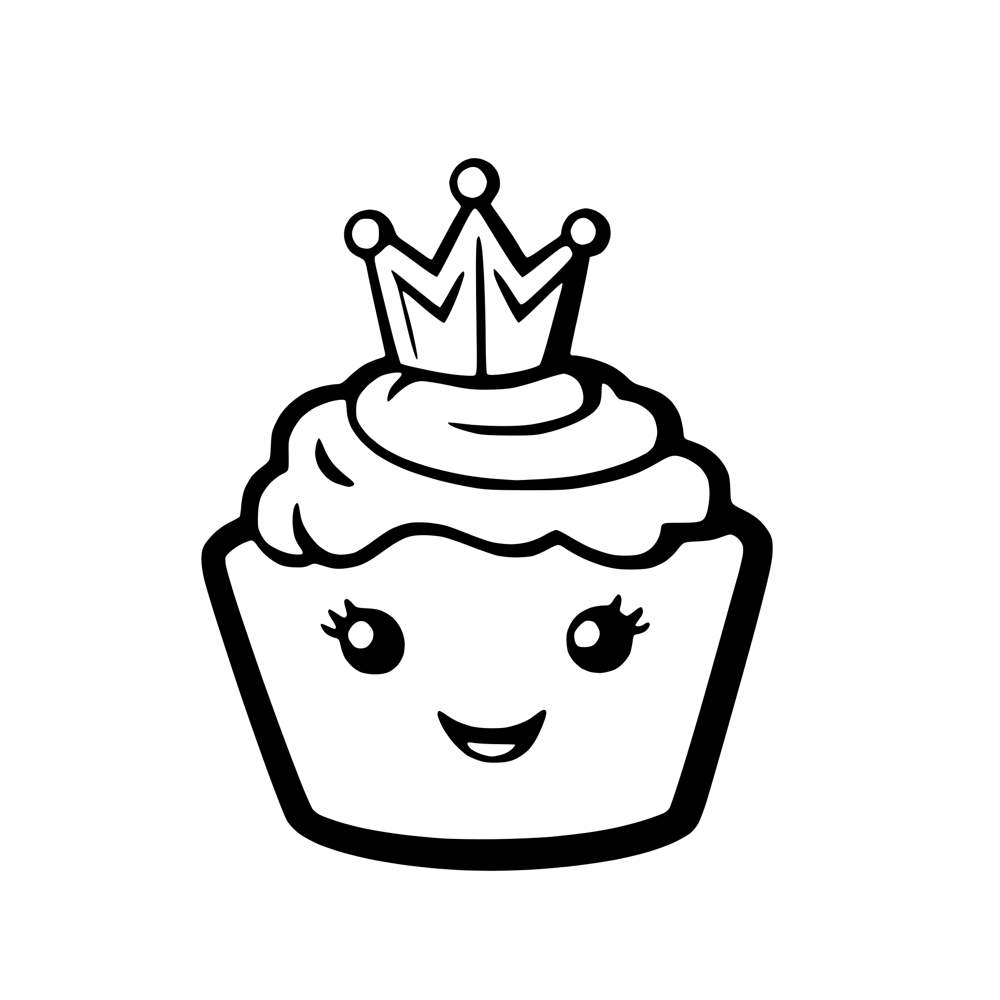 AI-generated SVG of 'a cupcake wearing a crown'