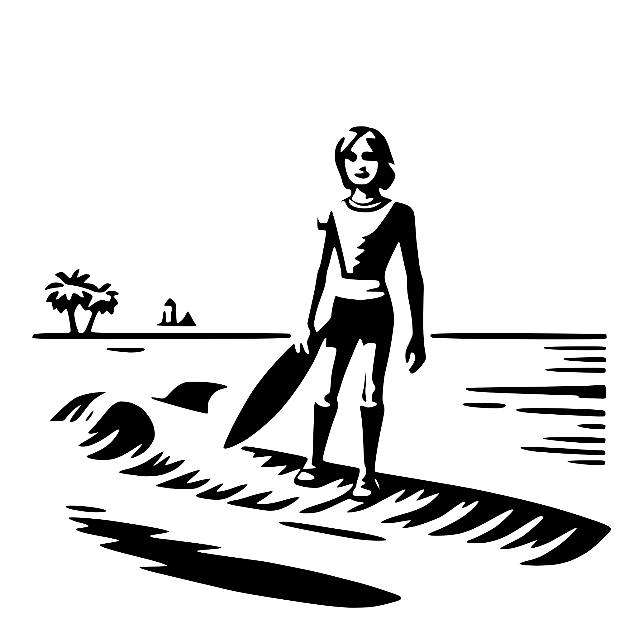 AI-generated SVG of a surfing at sunset