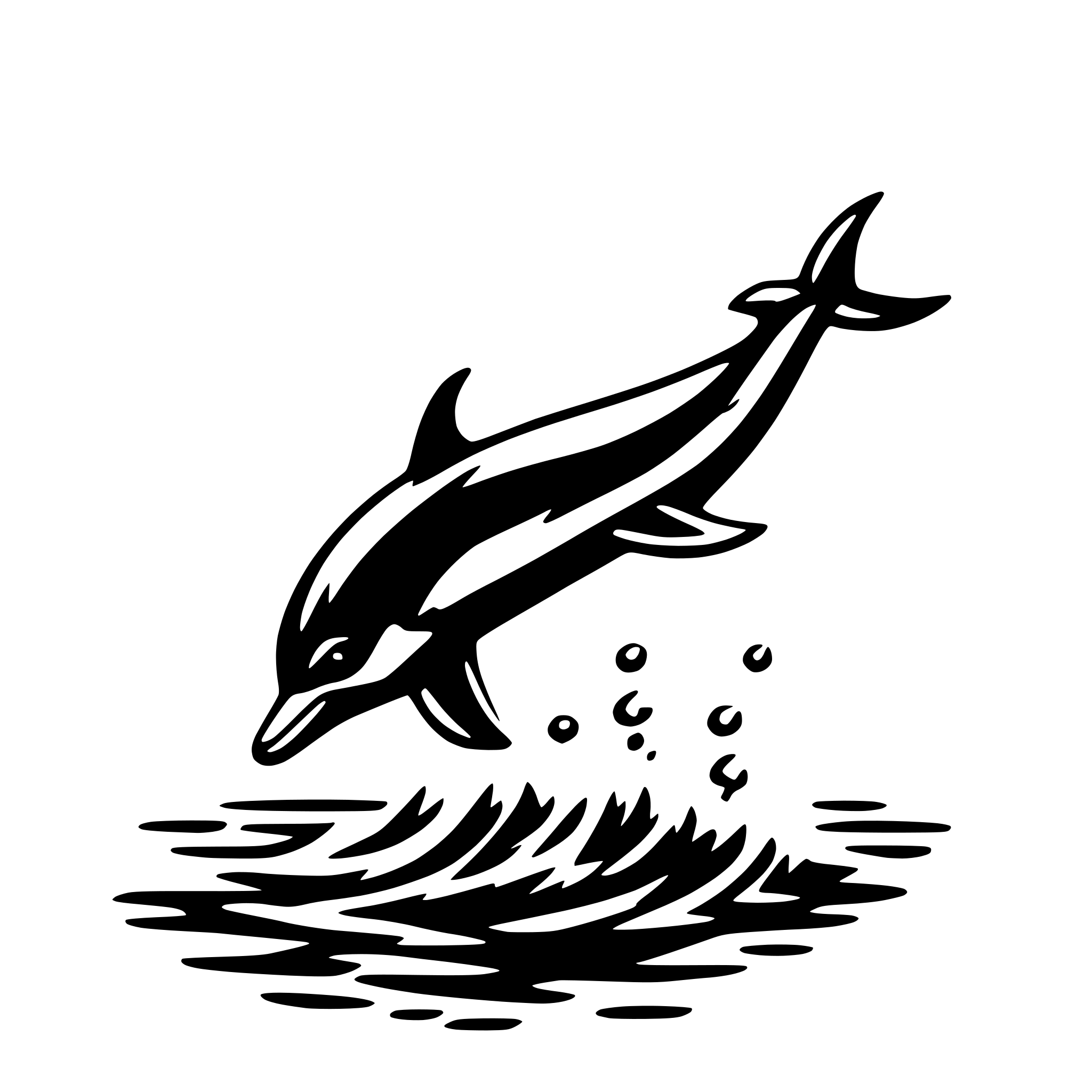 AI-generated SVG of a dolphin leaping