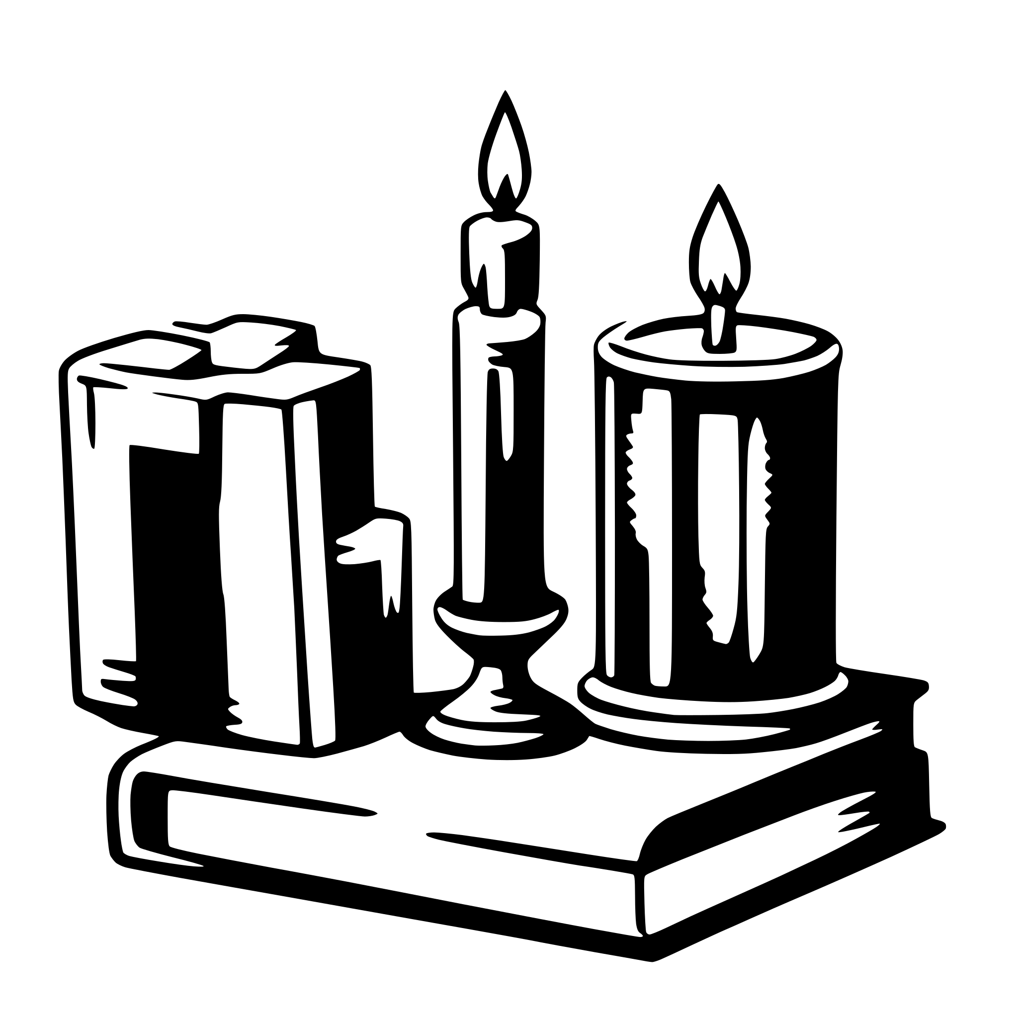 AI-generated SVG of a books and candle