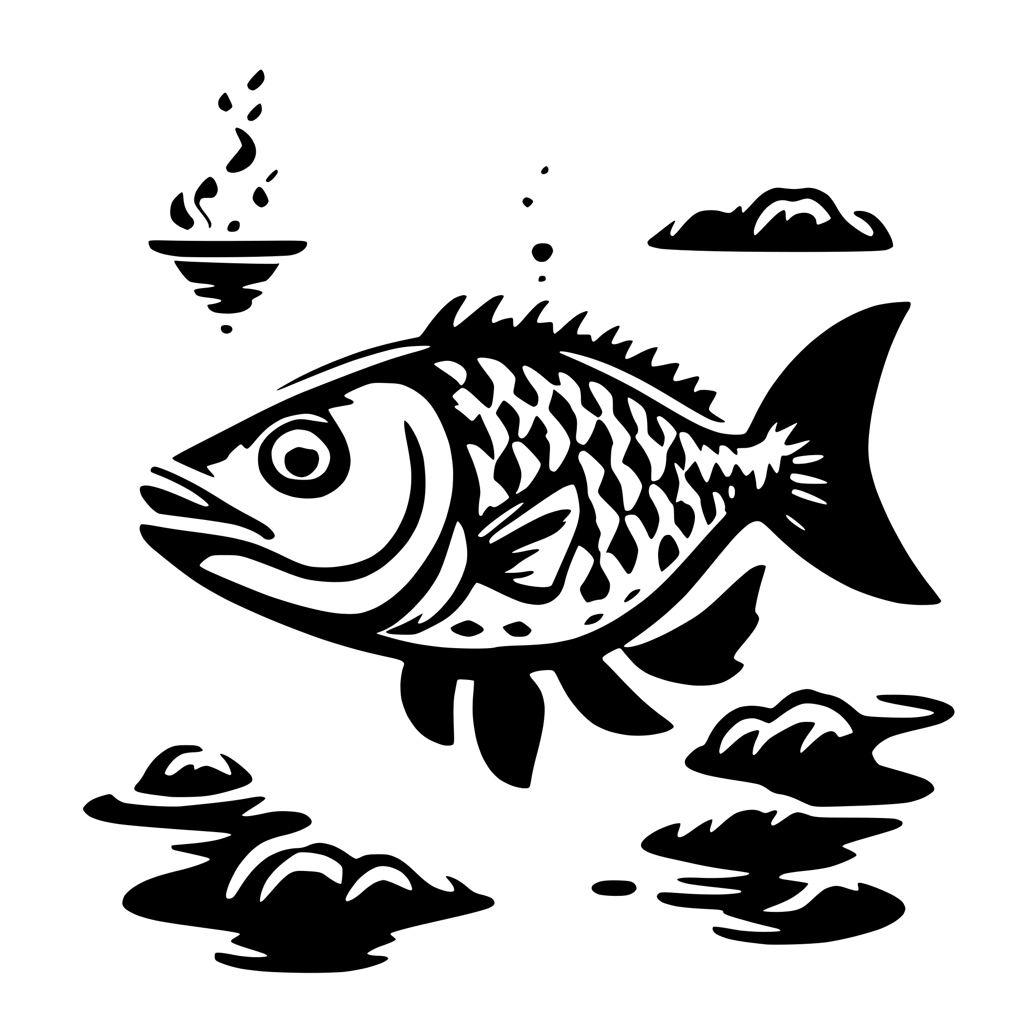 AI-generated SVG of a drunken fish