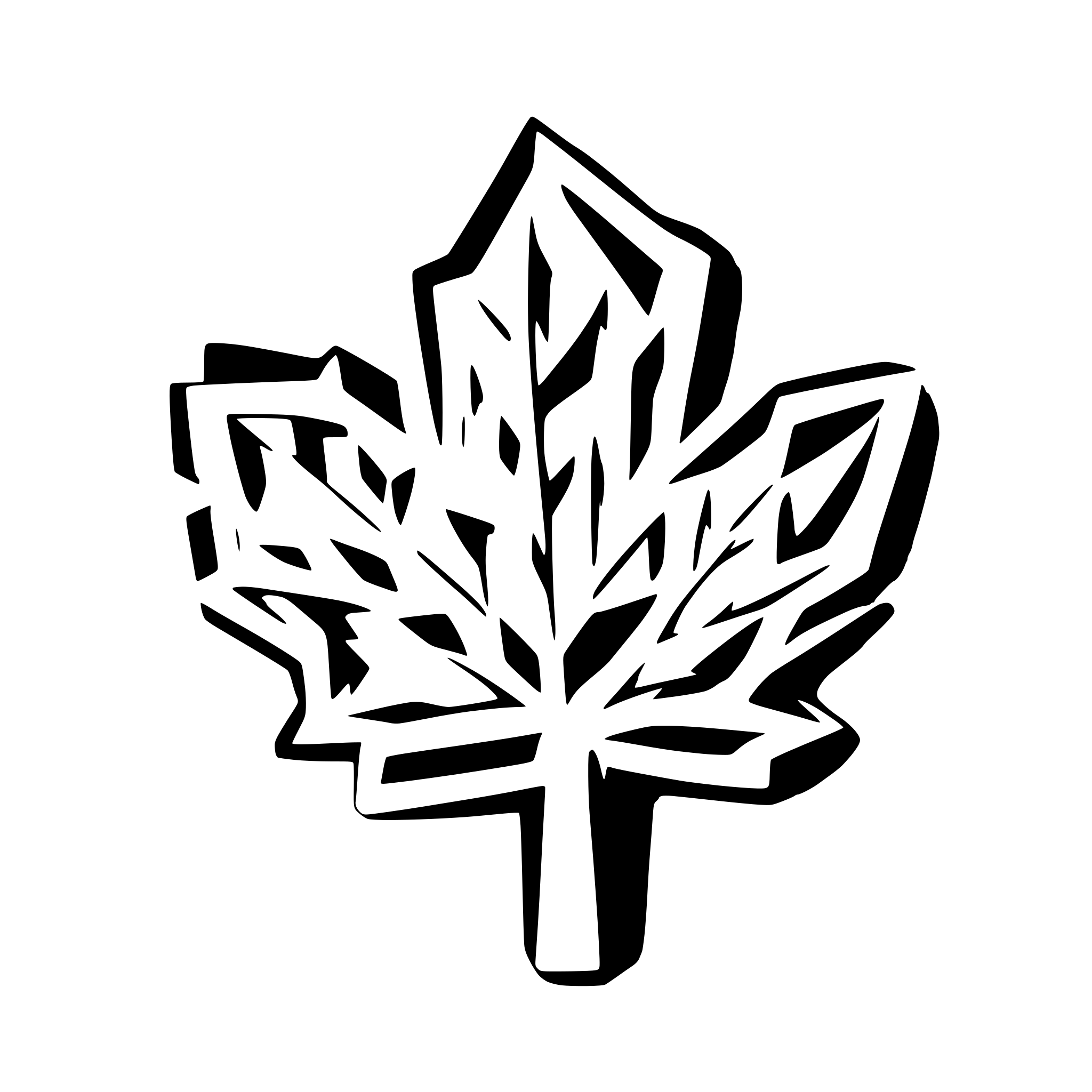 AI-generated SVG of a A black and white SVG of a maple leaf with five distinct pointed lobes. AI-generated SVG of a A black and white SVG of a maple leaf with five distinct pointed lobes.